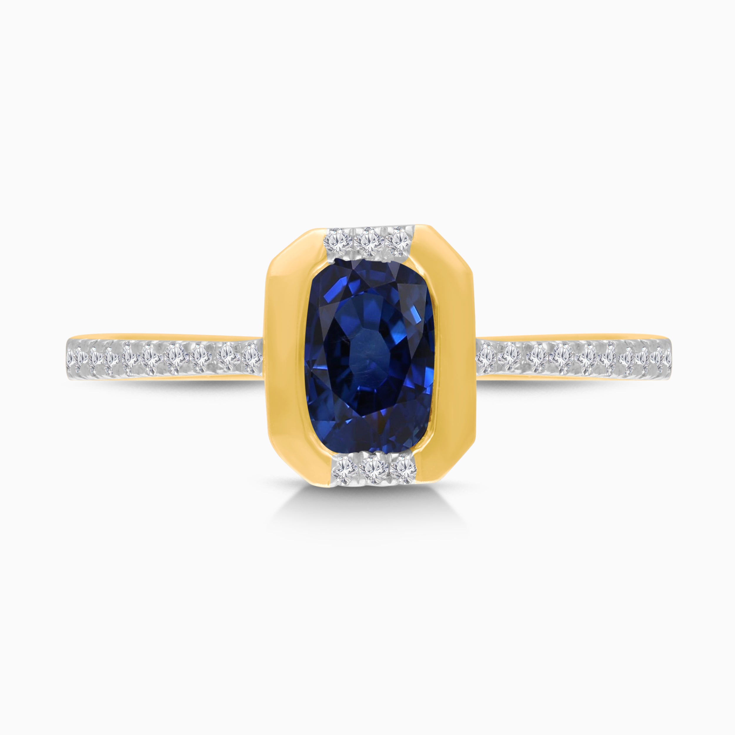 Sapphire Emerald Bezel Ring