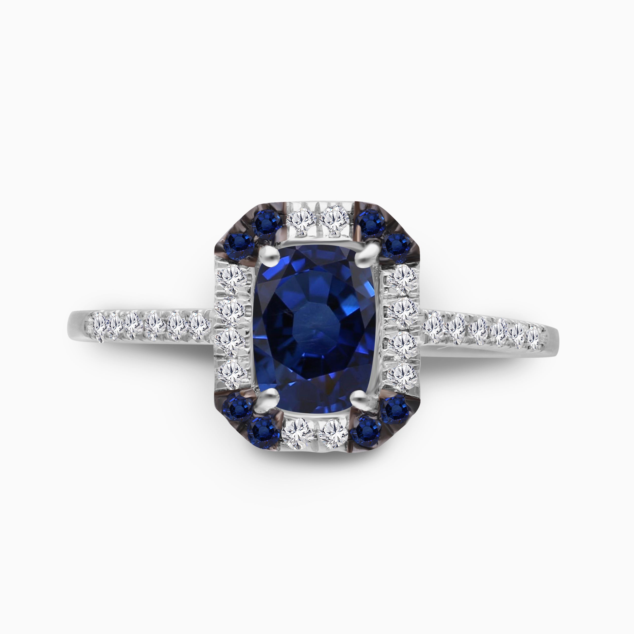 Mirrored Sapphire & Diamond Ring