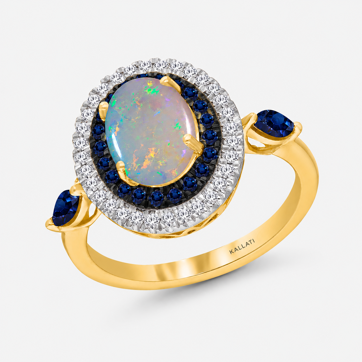 Halo Of Blues Opal & Diamond Ring opal