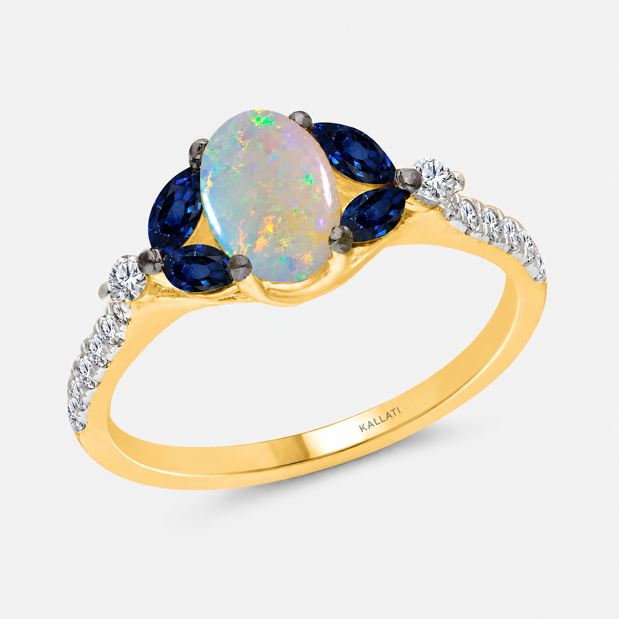 Opal Blossom Stacking Ring opal