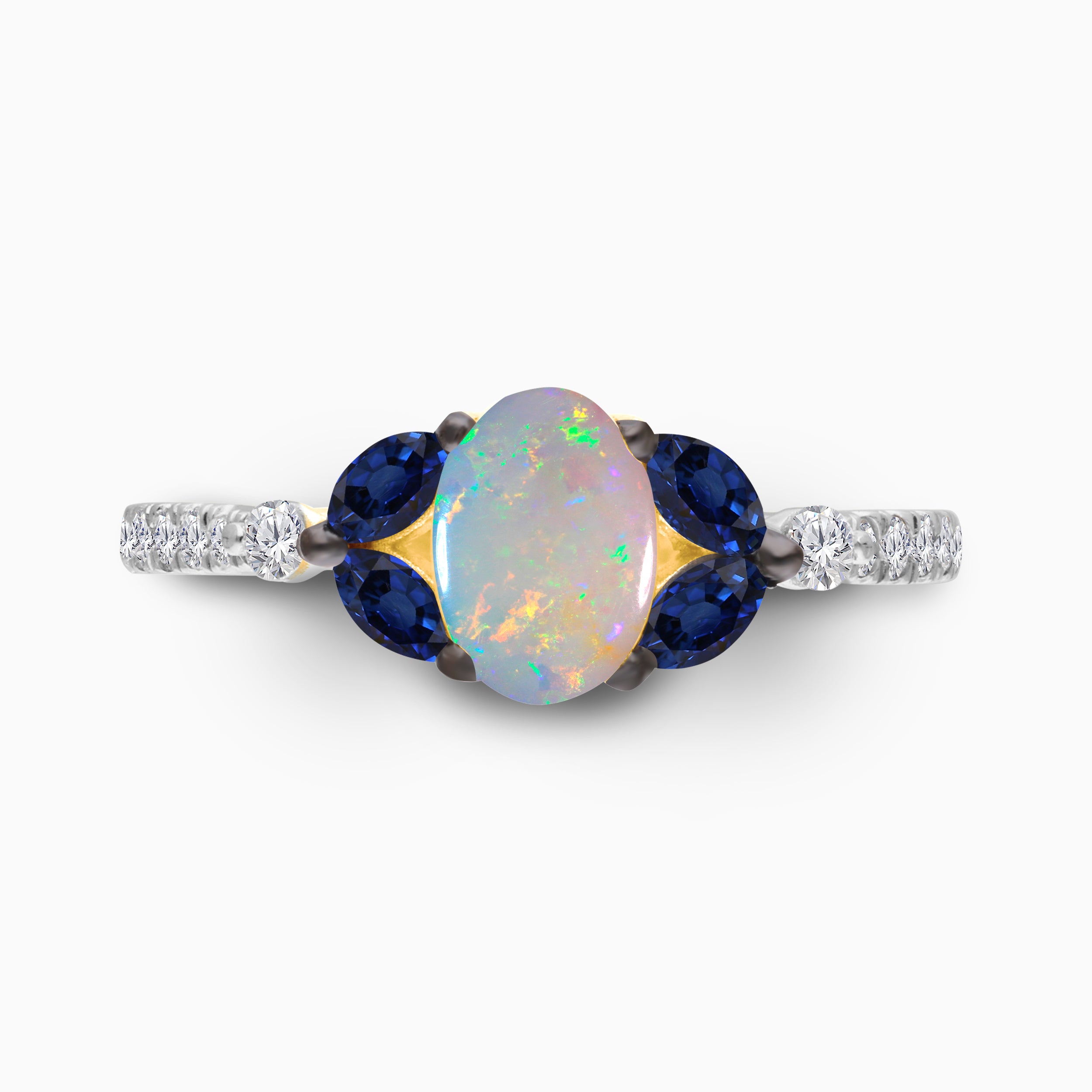 Opal Blossom Stacking Ring
