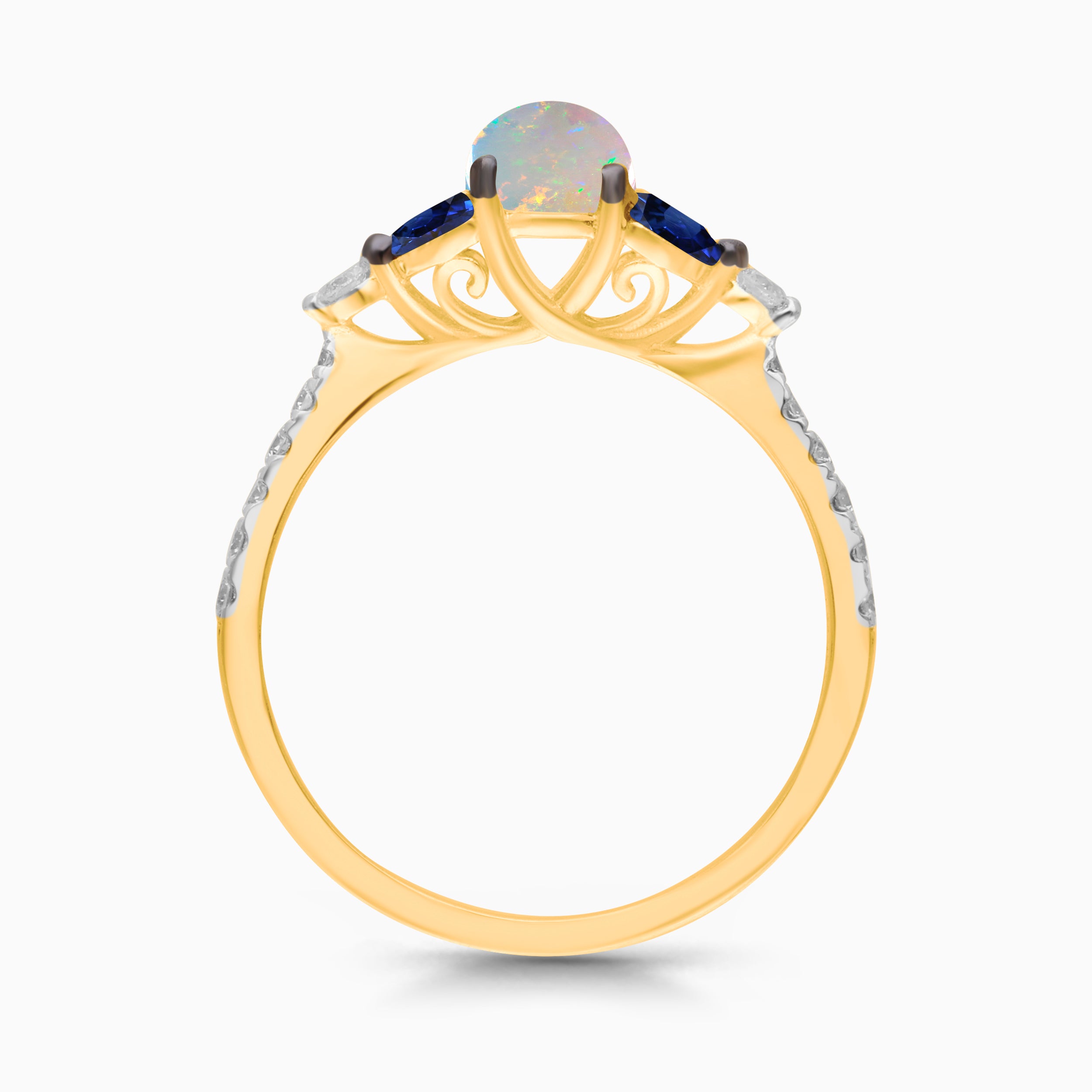 Opal Blossom Stacking Ring