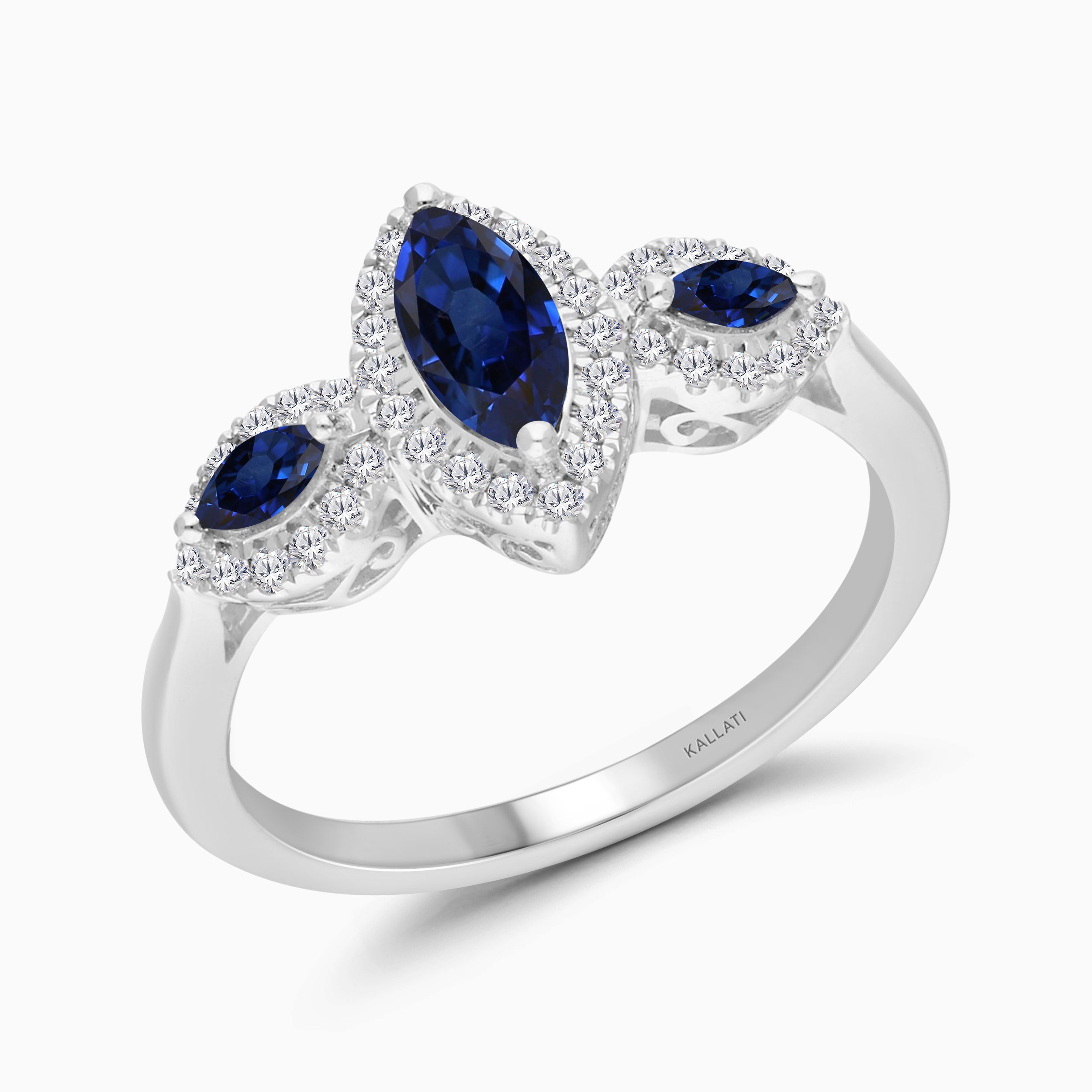 Sapphire Trio Marquise Ring