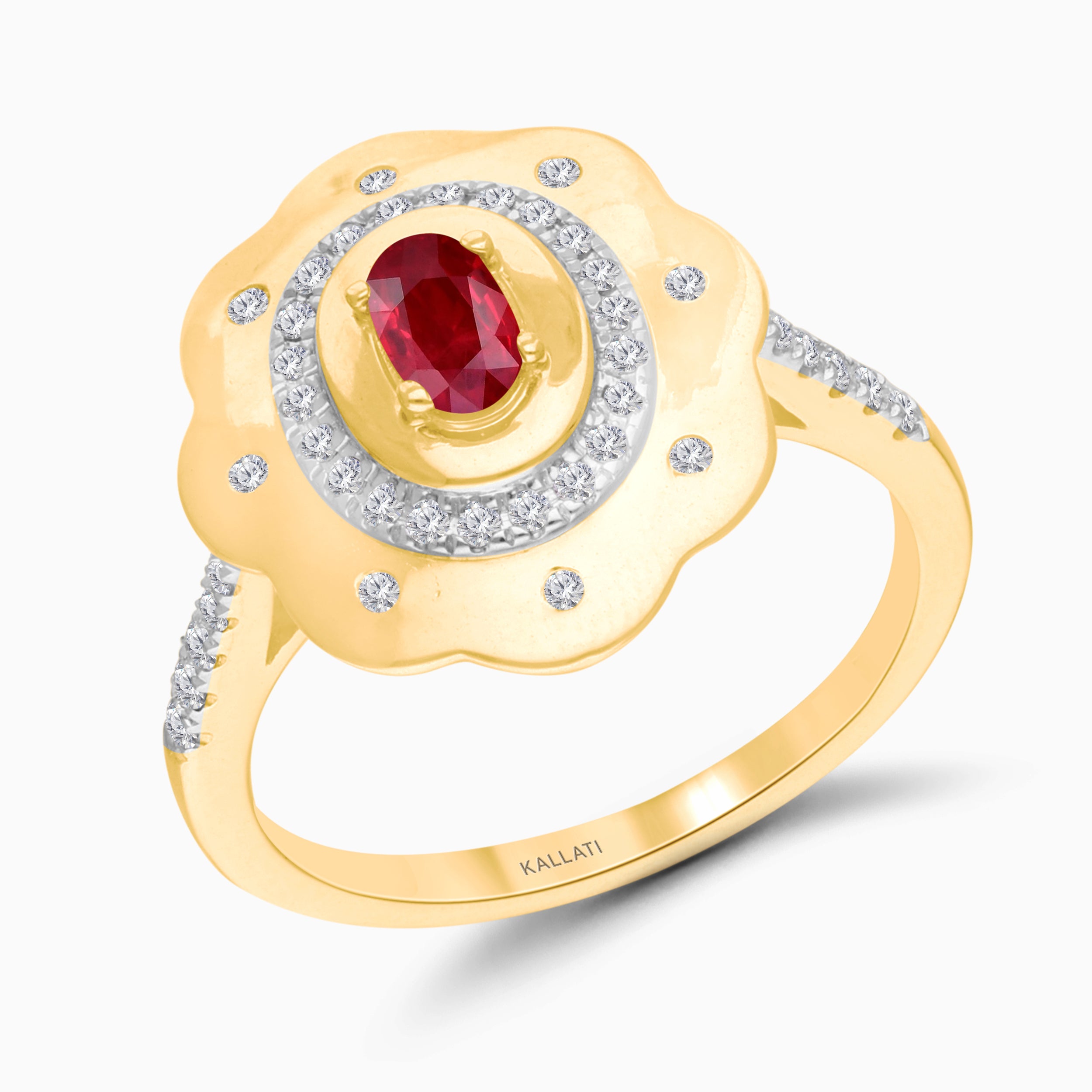 Hibiscus Ruby & Diamond Ring