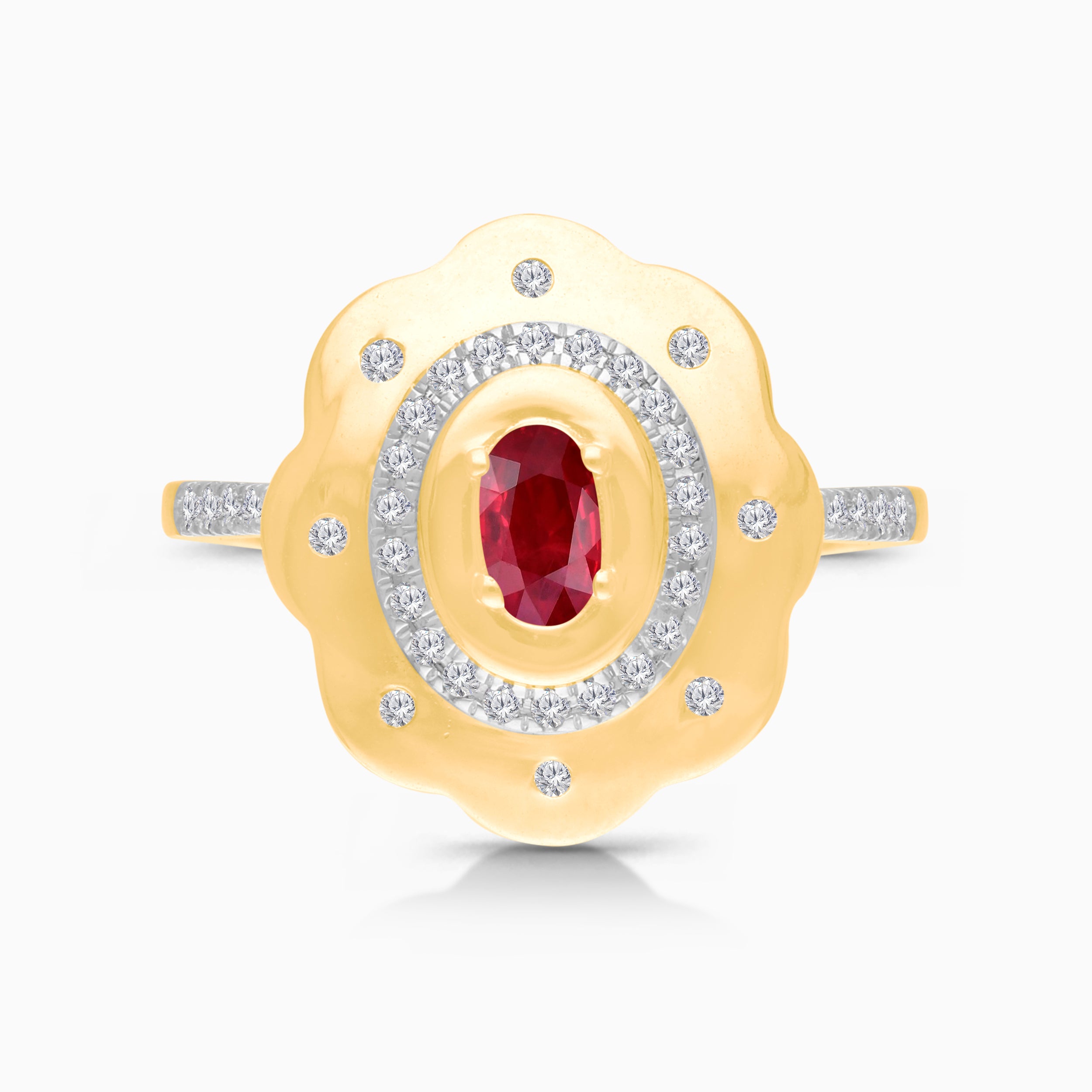 Hibiscus Ruby & Diamond Ring