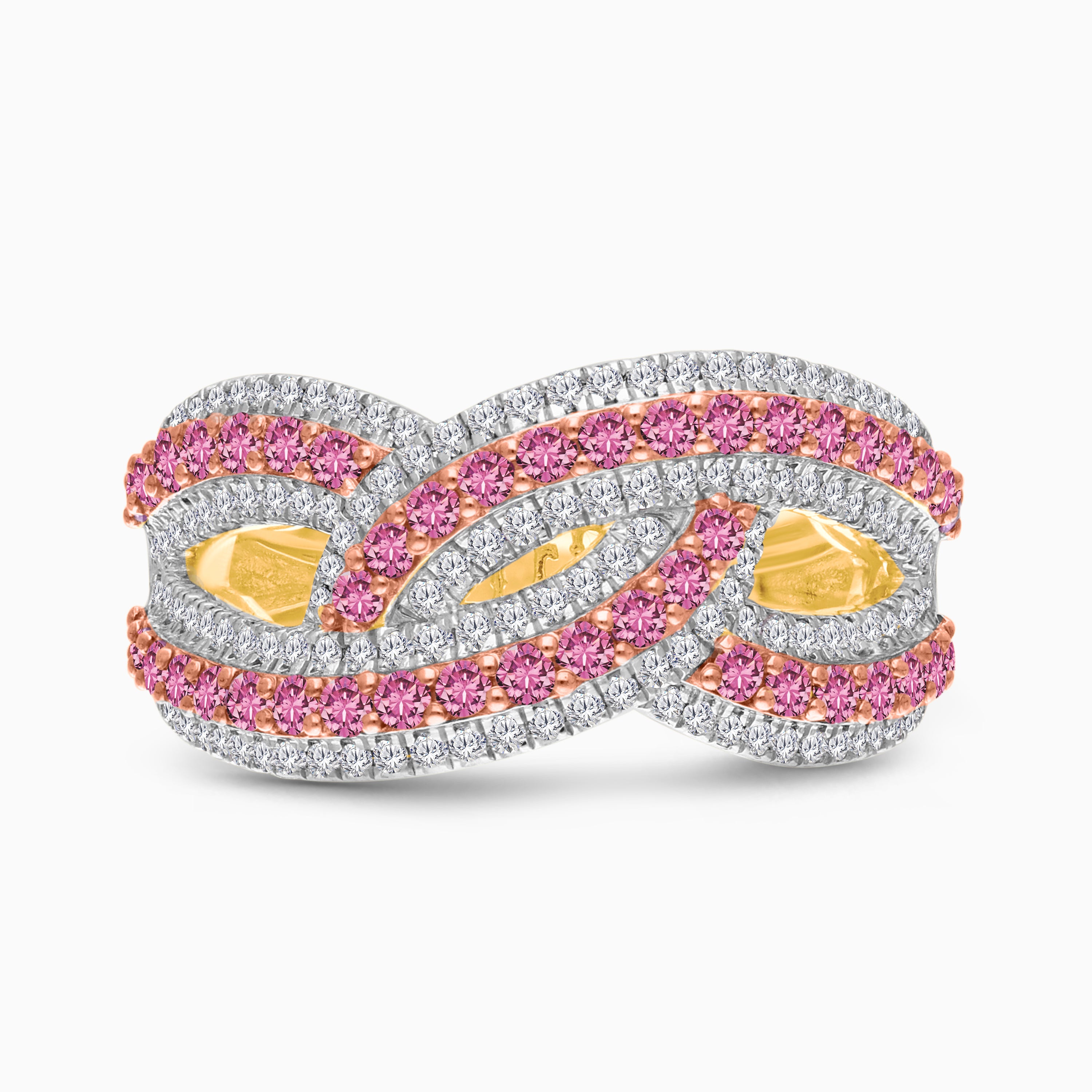Infinity Pink Sapphire & Diamond Ring