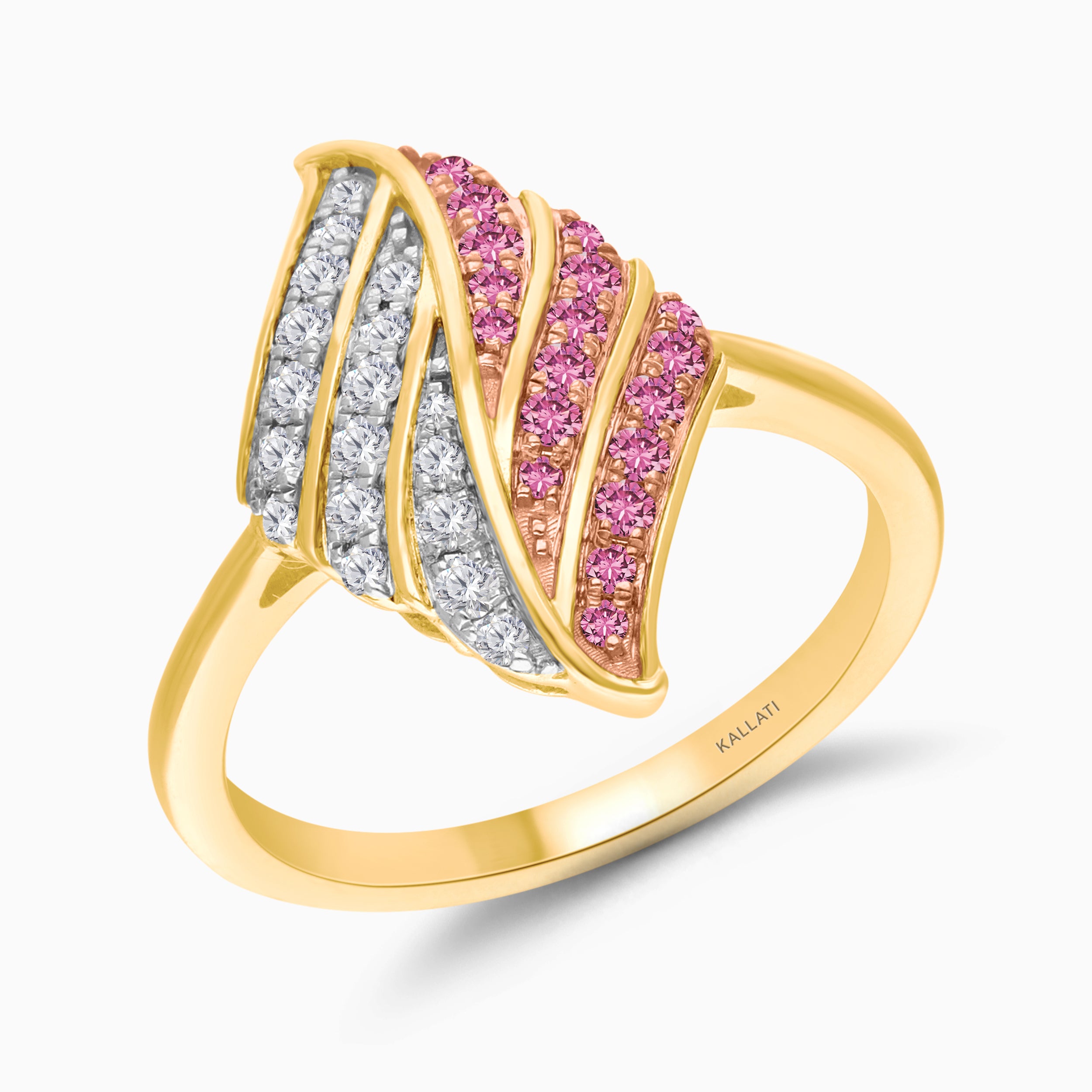 Dualing Feather Pink Sapphire Ring