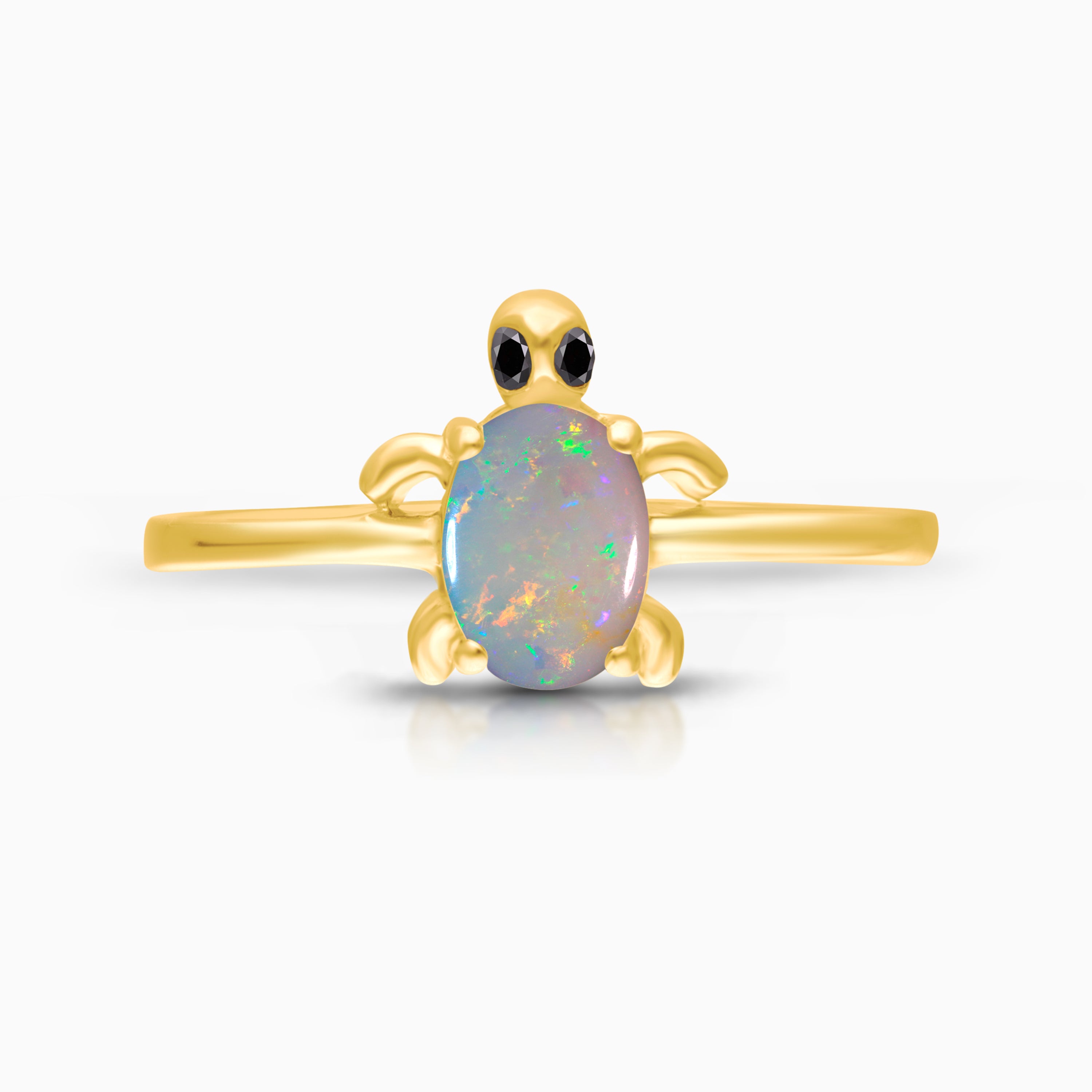 Baby Turtle Opal & Diamond Ring