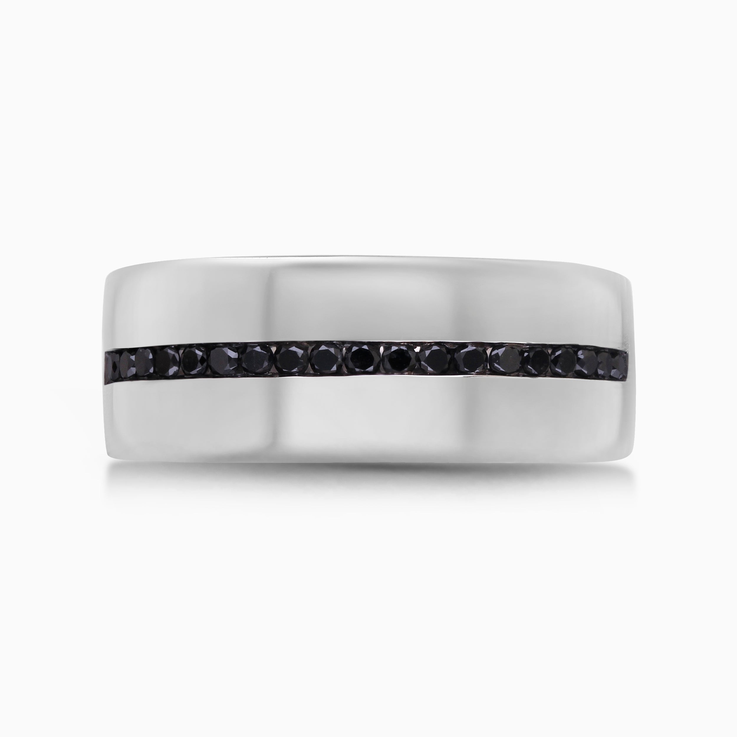 Channel Set Black Diamond Men's Ring