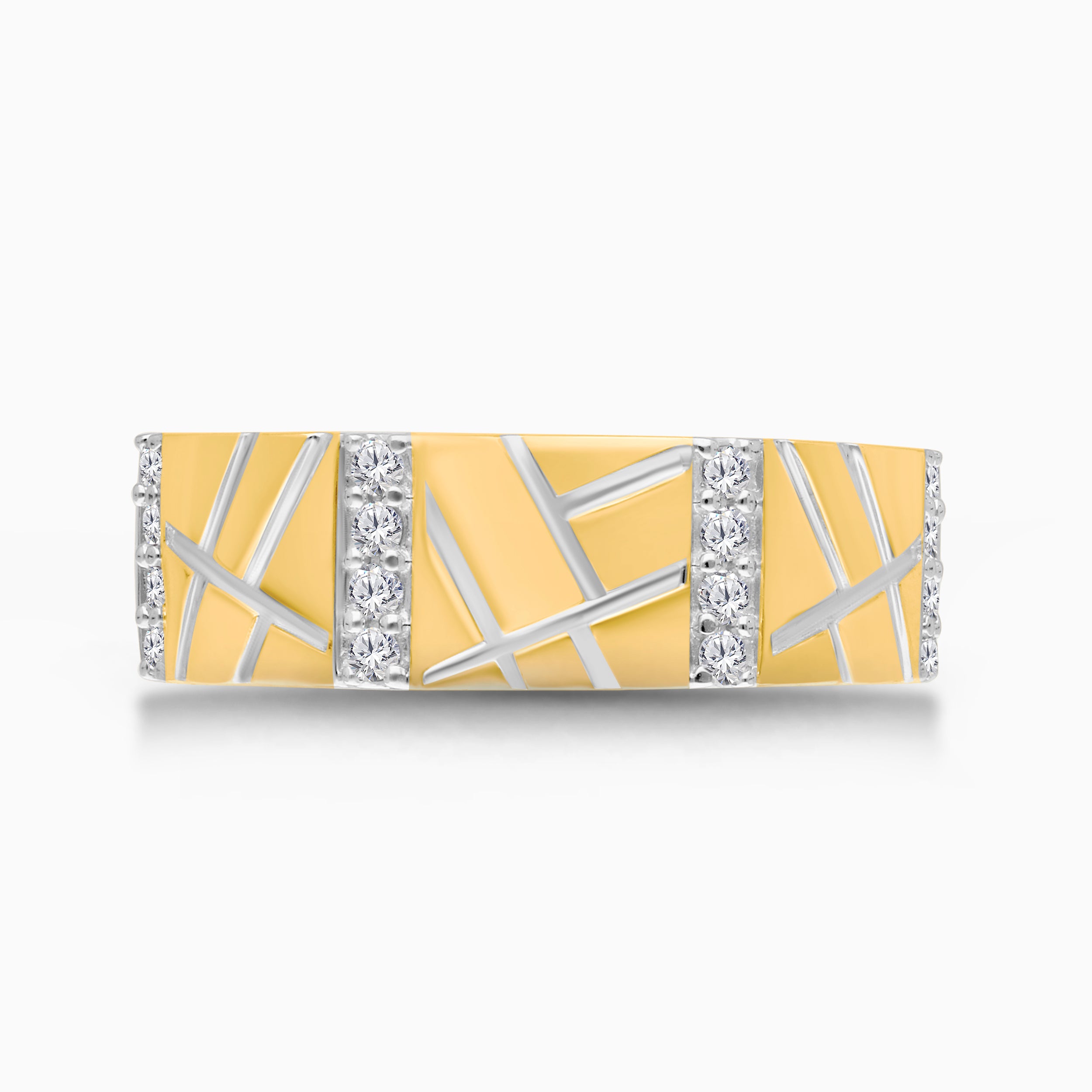 Diamond Geometric Men's Ring
