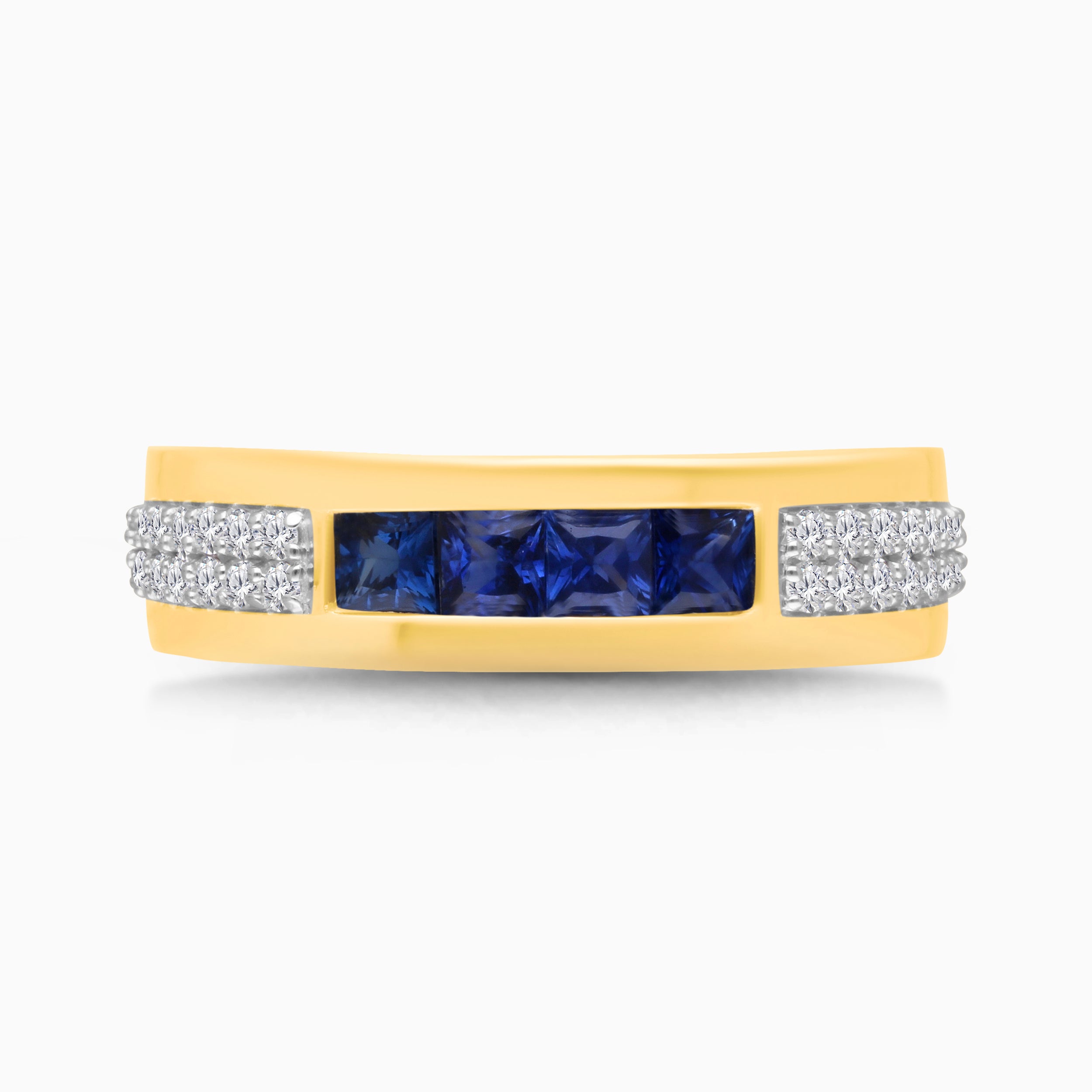 Trail of Blue Diamond & Sapphire Men's Band