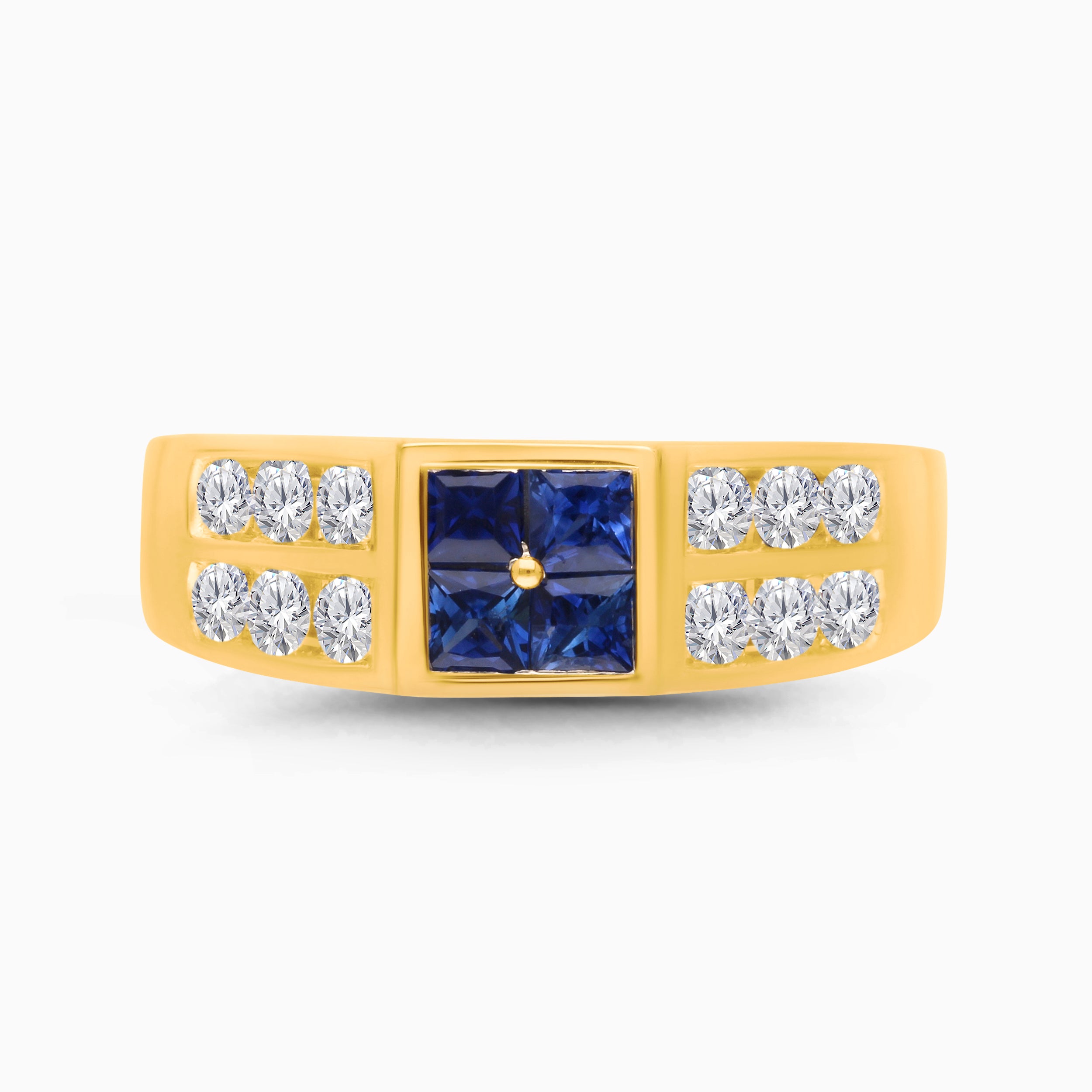 Mosaic Princess Sapphire & Diamond Men's Ring