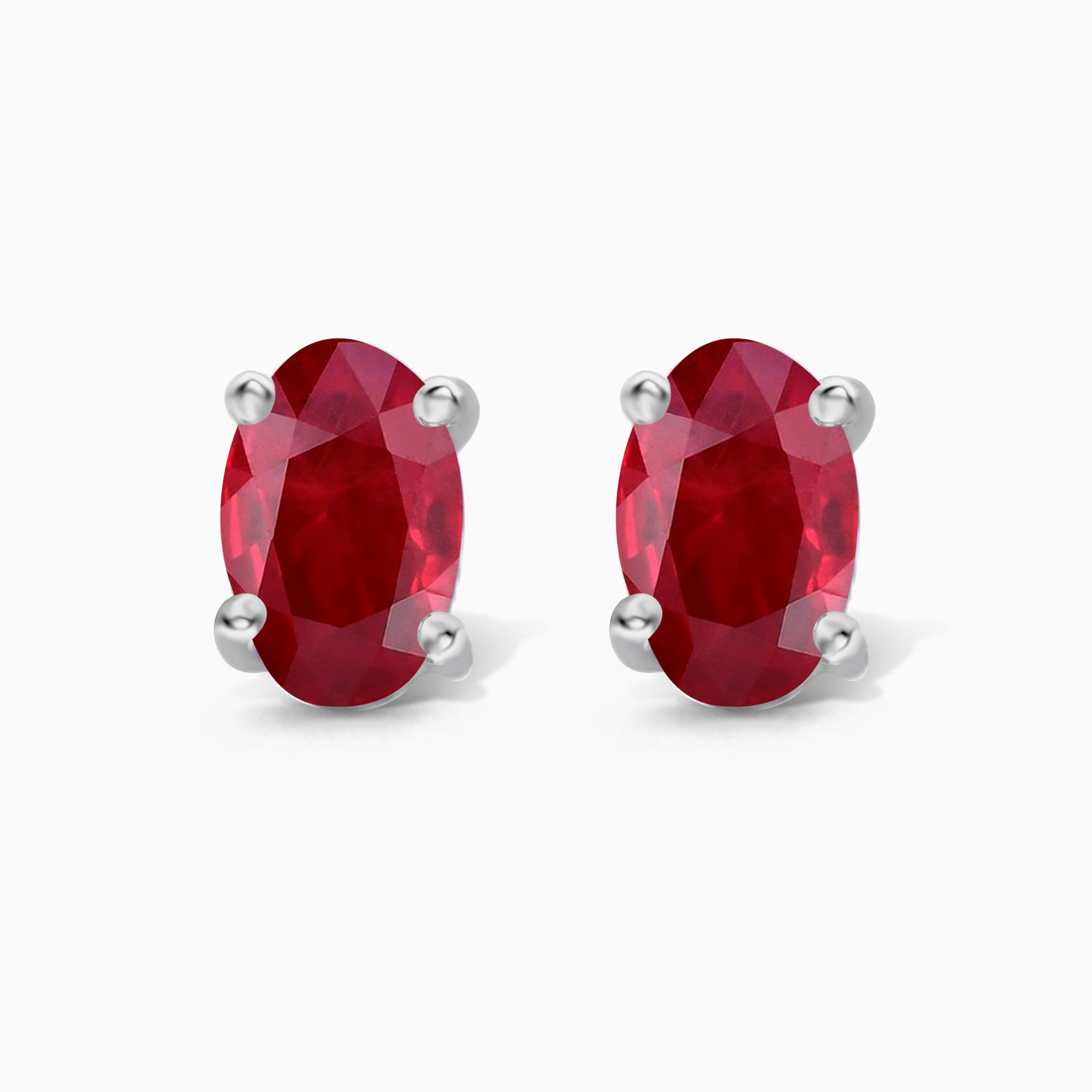Silver Ruby Studs
