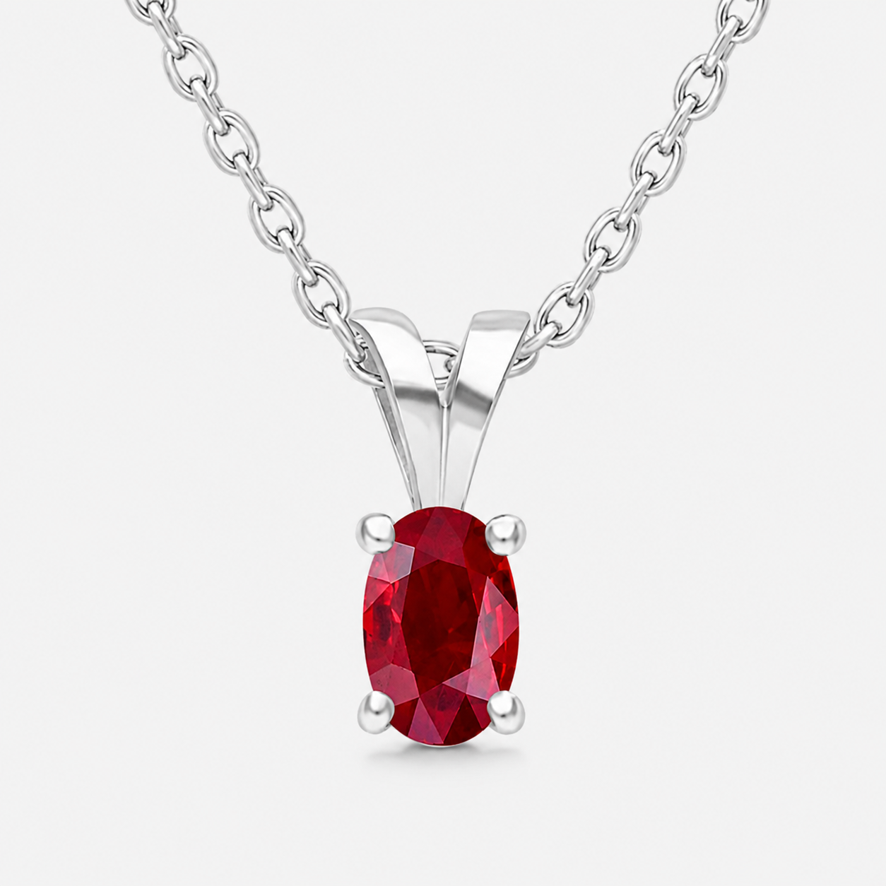 Silver Ruby Necklace Ruby