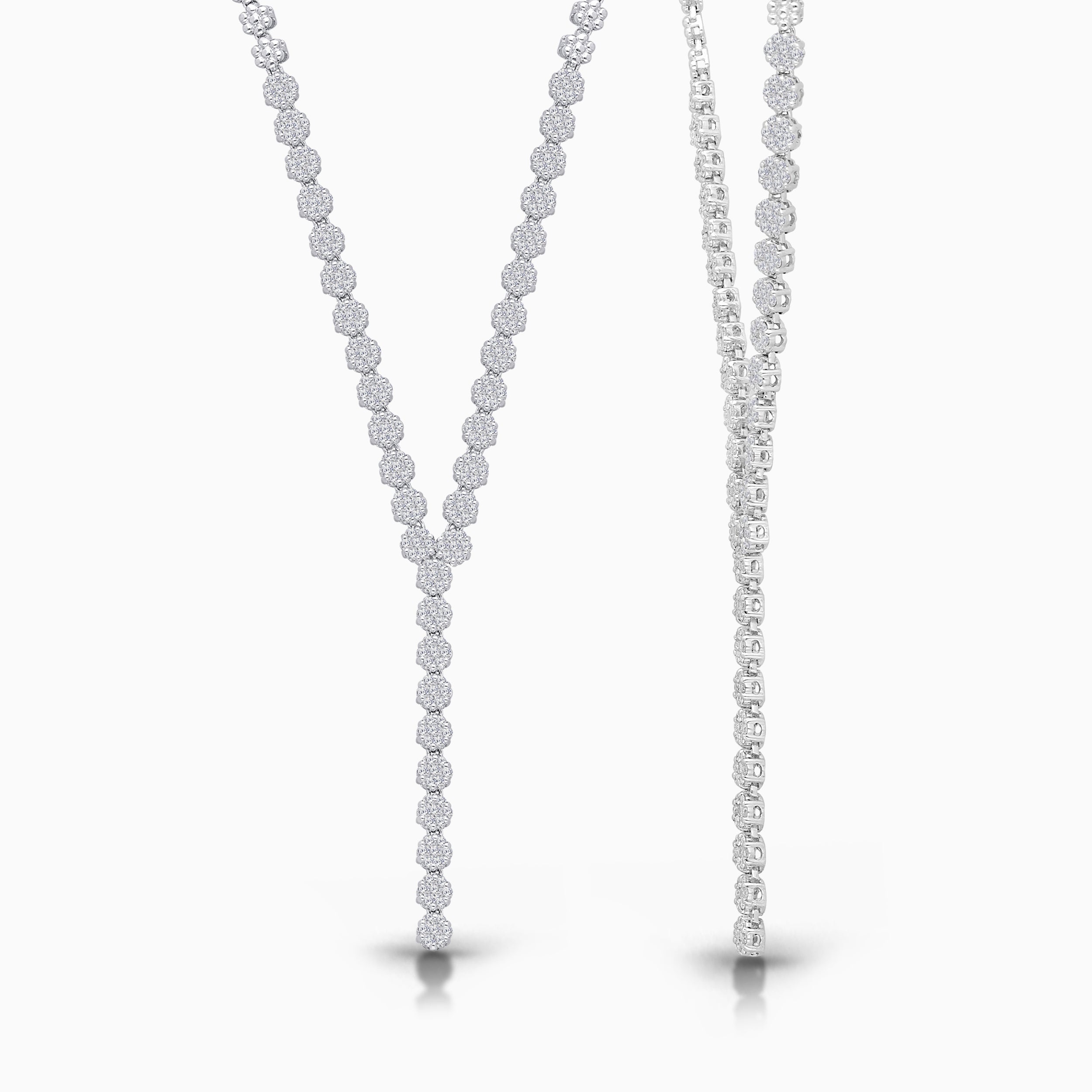 Pave Diamond Tennis Lariat White Diamond