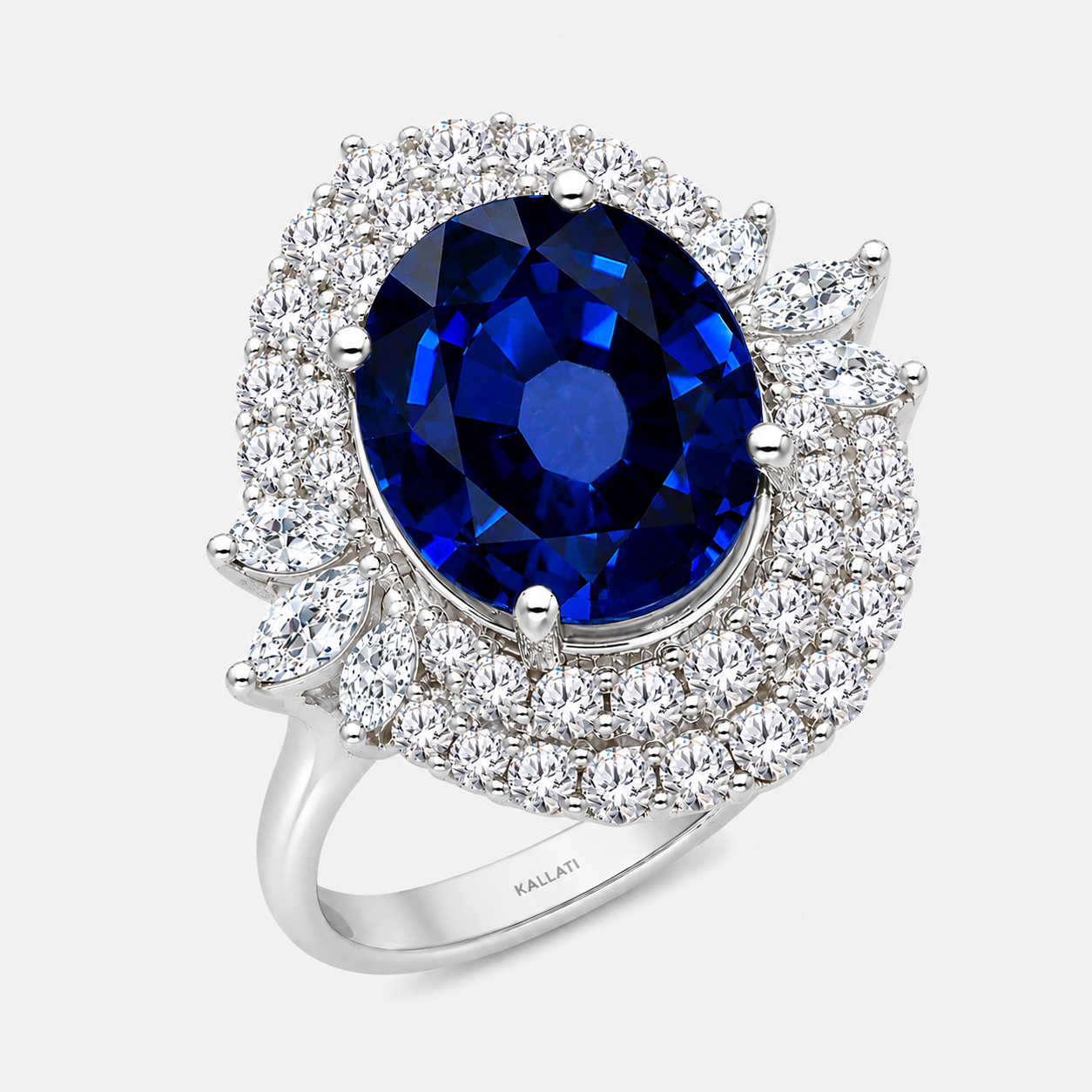 Queen Elizabeth Ring Blue Sapphire