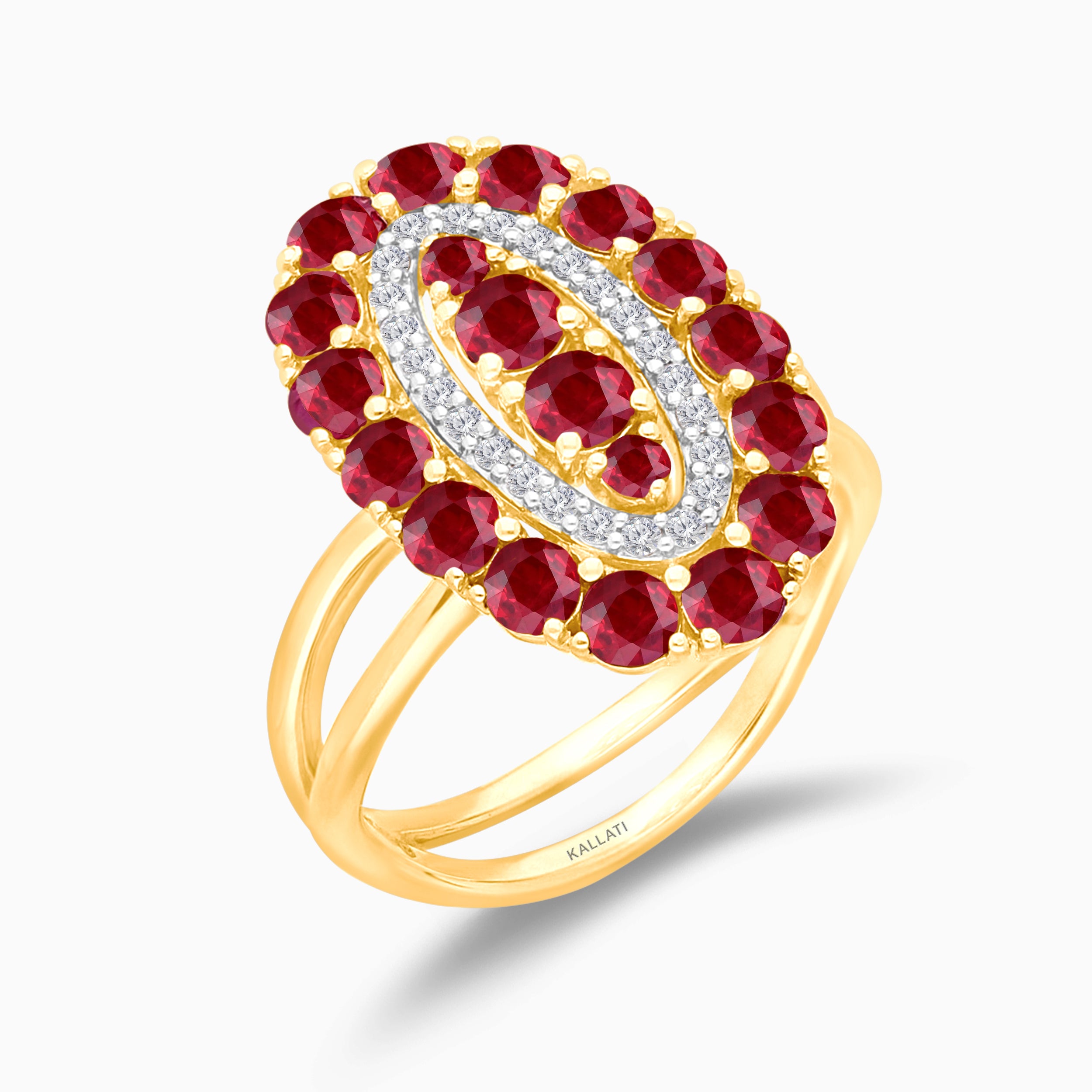 Ruby Halo Cocktail Ring