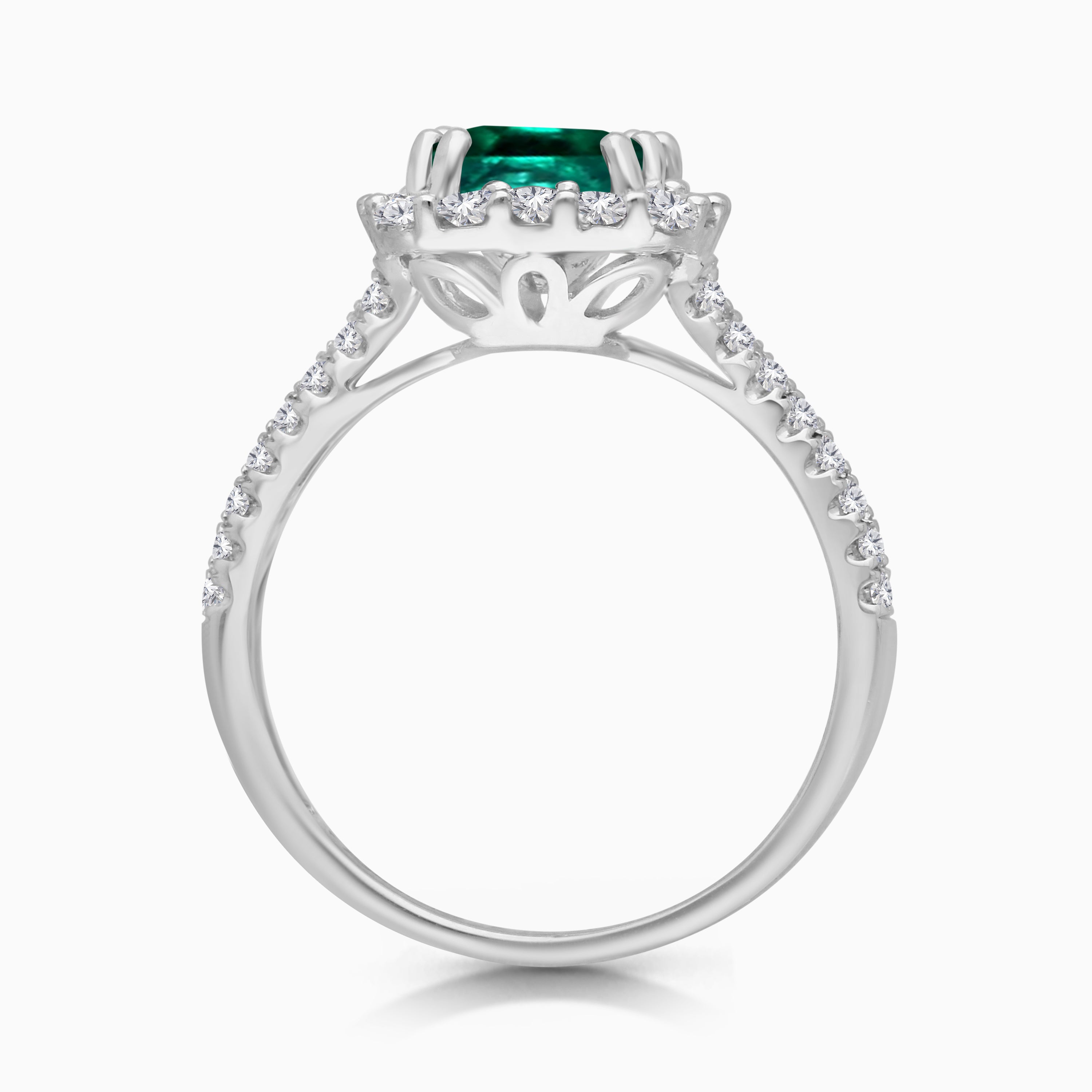 Cushion Colombian Emerald & Diamond Ring