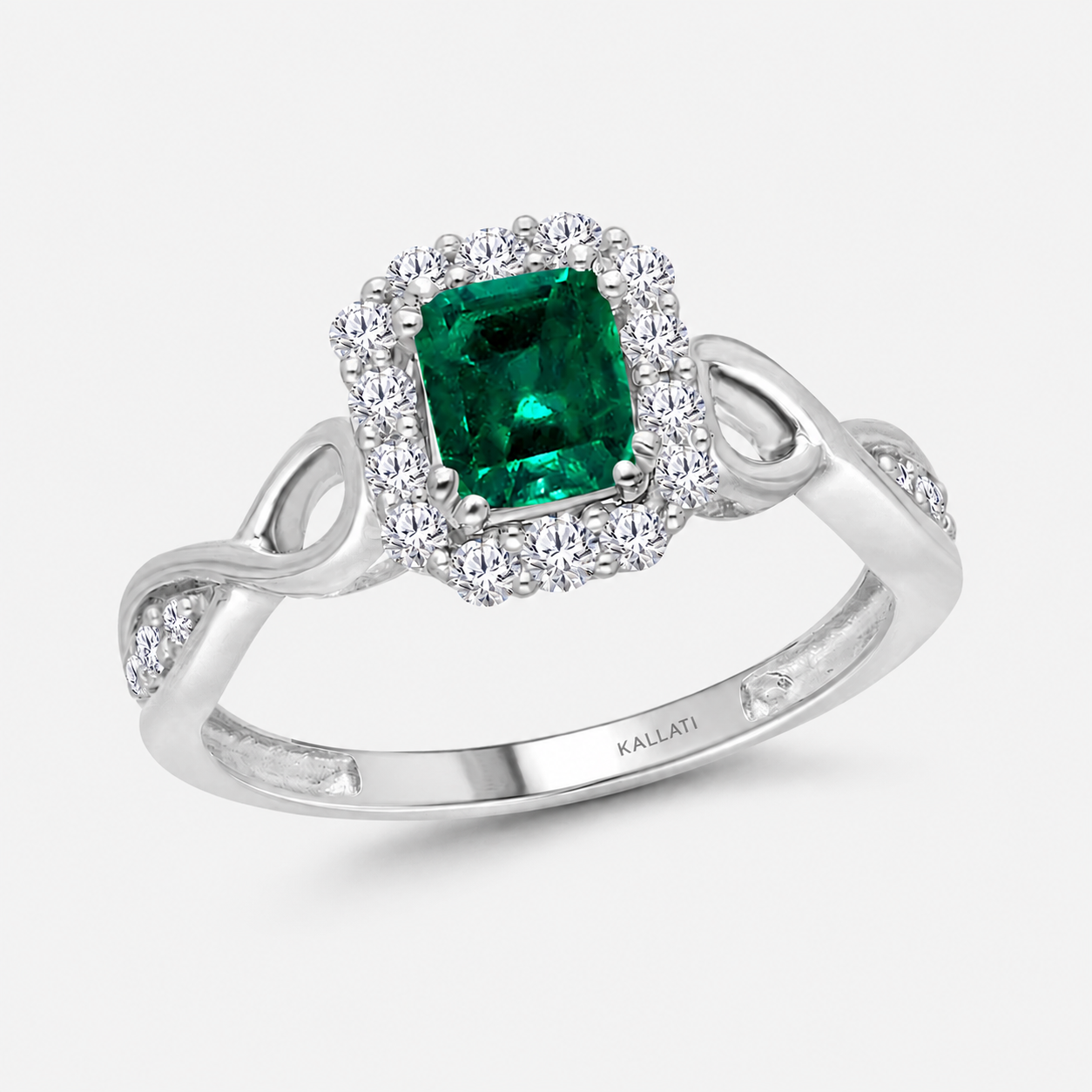 Twisting Colombian Emerald Ring Emerald