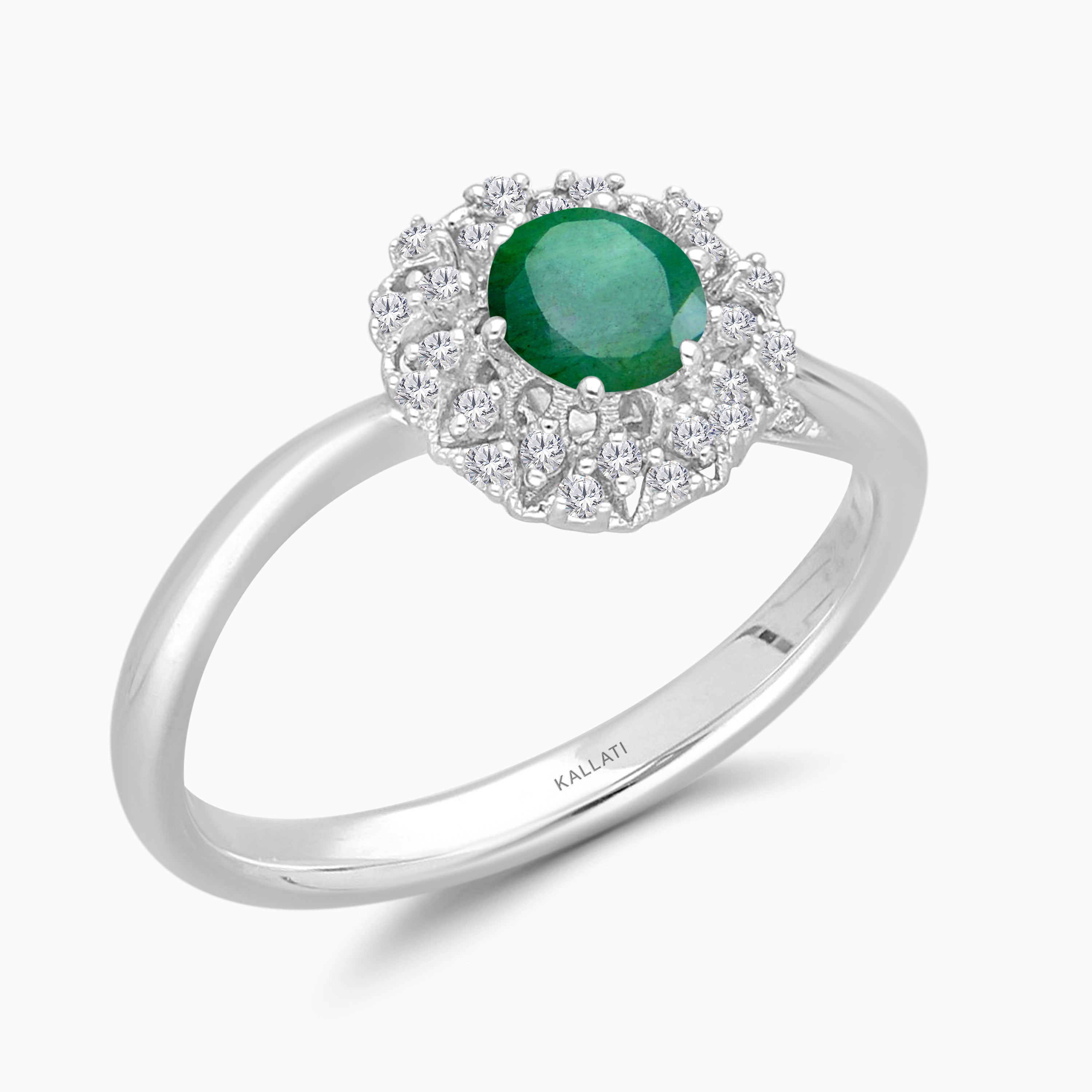 Colombian Emerald Floral Ring