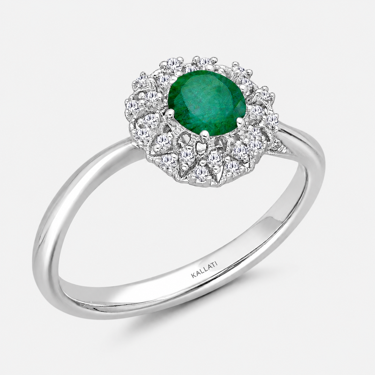 Colombian Emerald Floral Ring Emerald