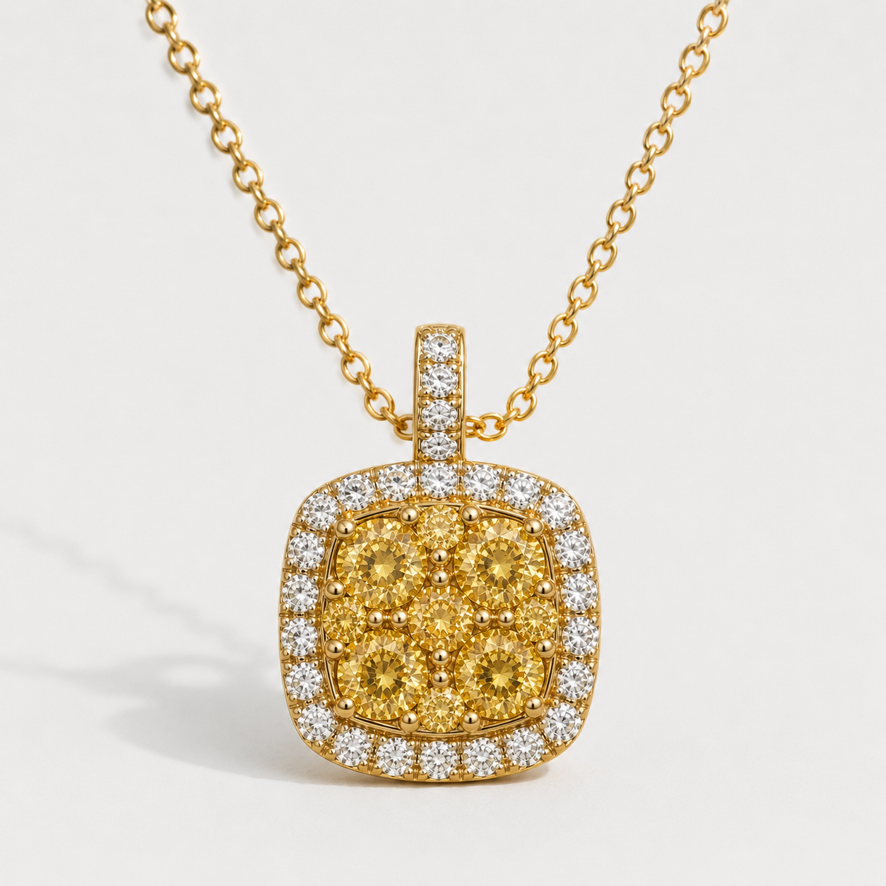 Yellow Diamond Mosaic Pendant Yellow Diamond
