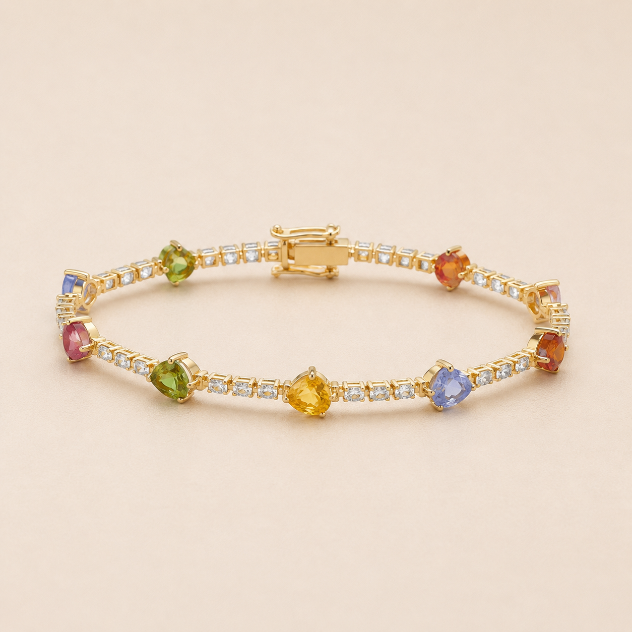 Pear Multi Sapphire & Diamond Bracelet