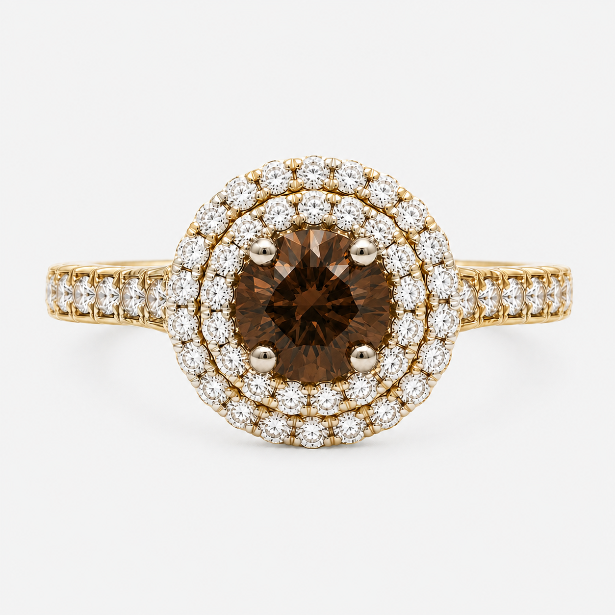 Regal Coco & White Diamond Halo Ring Coco Diamonds
