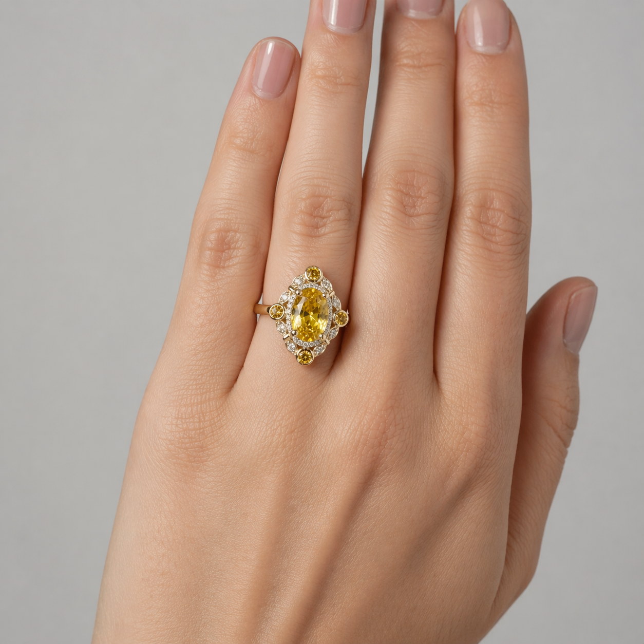 Sunlit Garden Sapphire & Diamond Ring