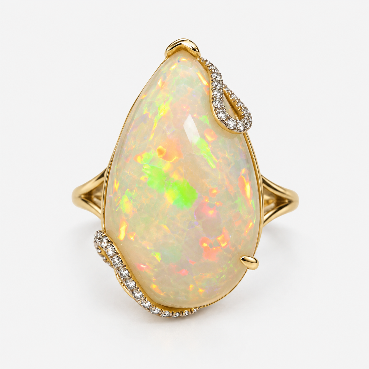 Glacial Fire Opal Ring