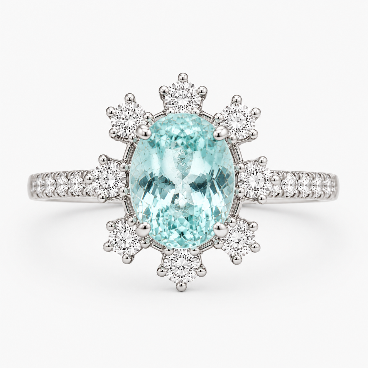 GIA Diamond Snowflake & Paraiba Ring