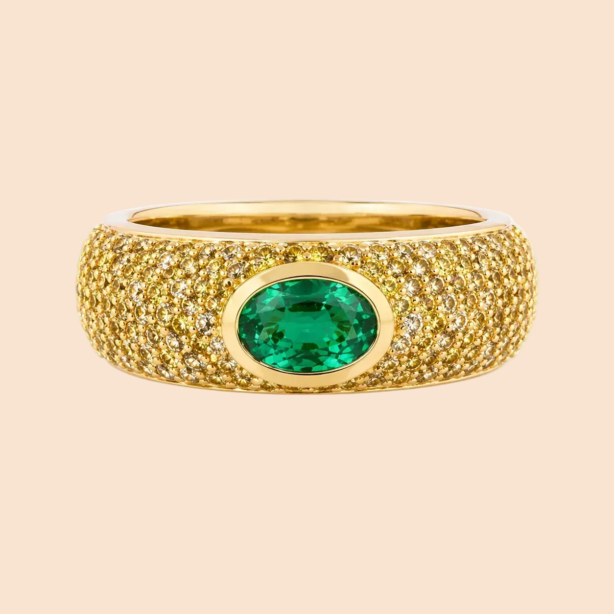 Sunlit Emerald Band Emerald