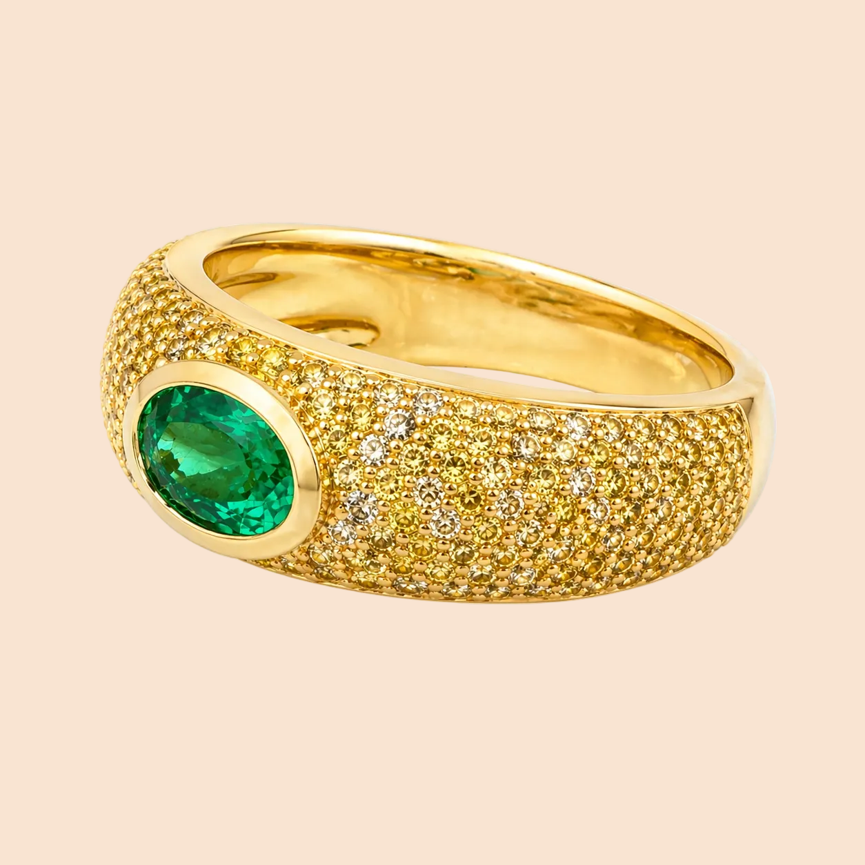 Sunlit Emerald Band Emerald