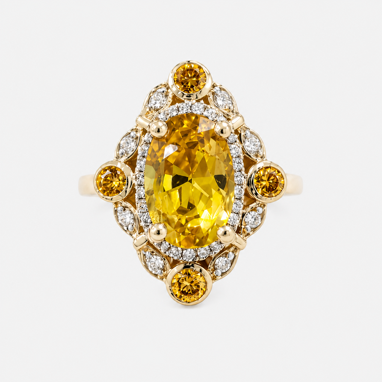 Sunlit Garden Sapphire & Diamond Ring Bespoke
