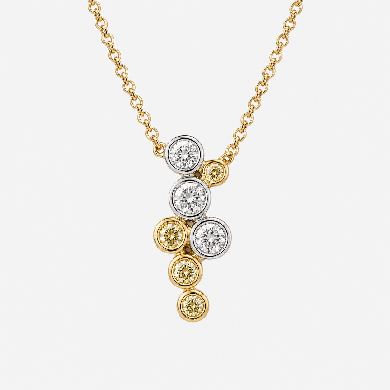 Bright Bubbles Diamond Necklace Yellow Diamond