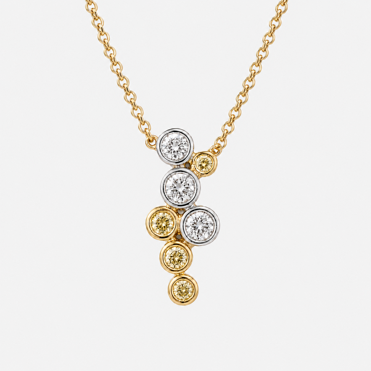 Bright Bubbles Diamond Necklace Yellow Diamond