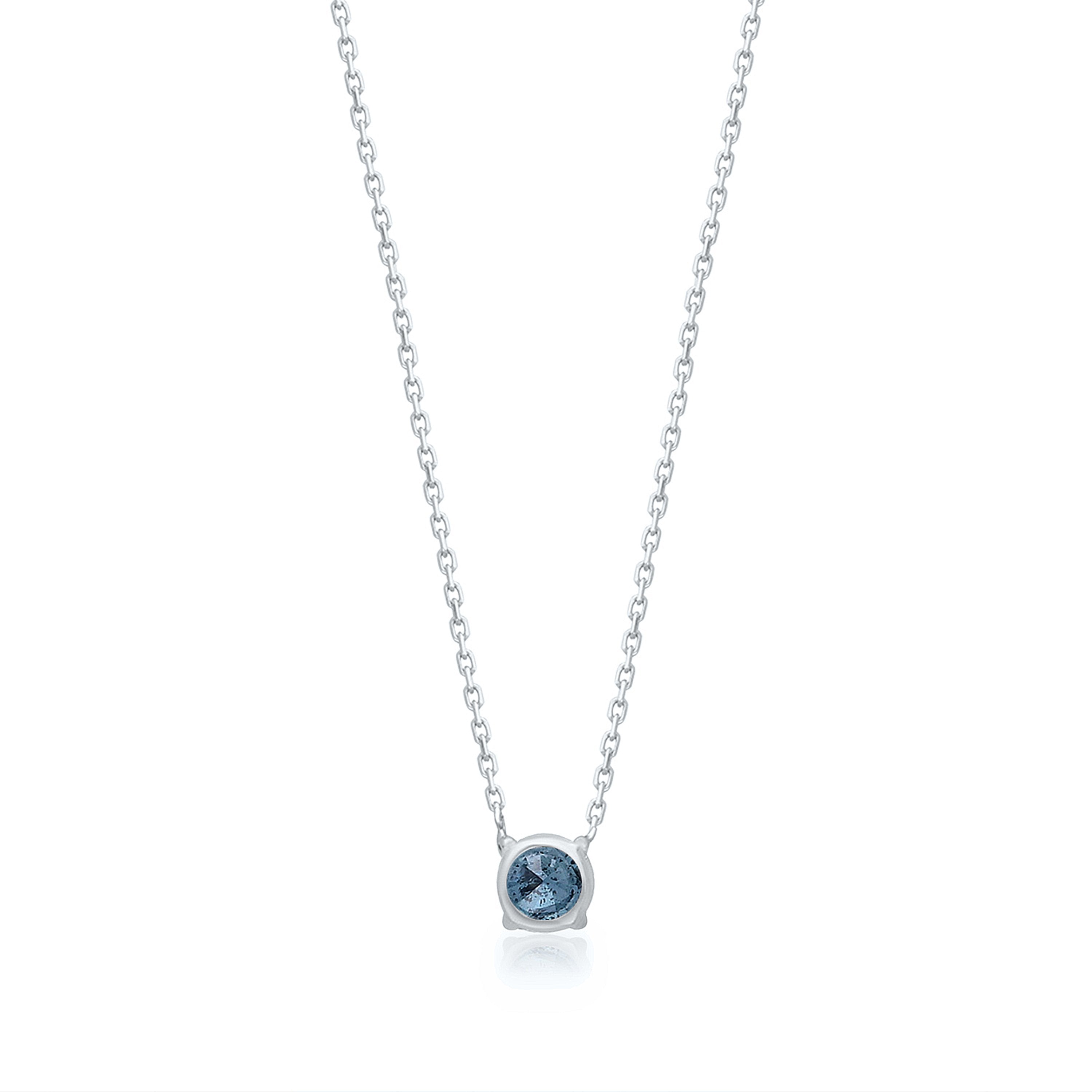 White Gold Blue Diamond Eternal Necklace