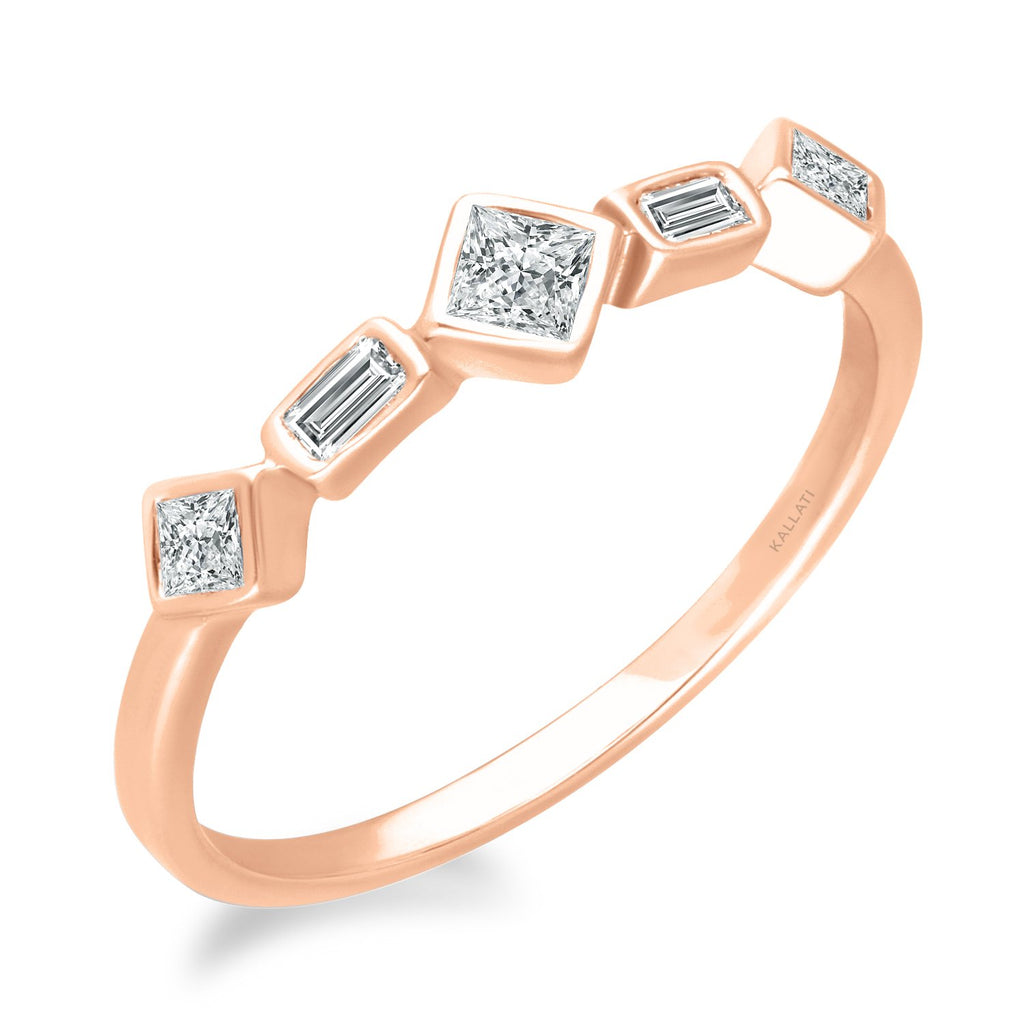 Diamond Clover Bracelet 1/6 ct tw Round-cut 10K Rose Gold 7.5
