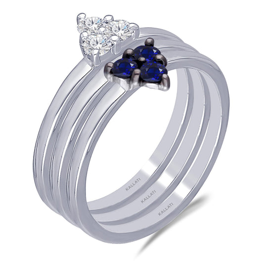 White Gold Sapphire & Diamond Infinite Ring
