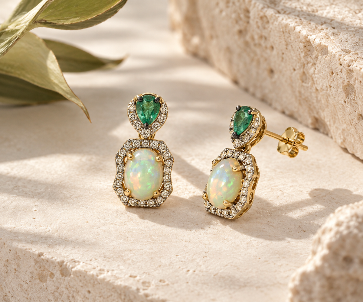 Borealis Opal & Emerald Droplets