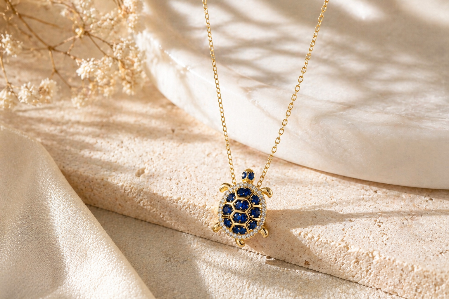 Sapphire Tortoise Necklace