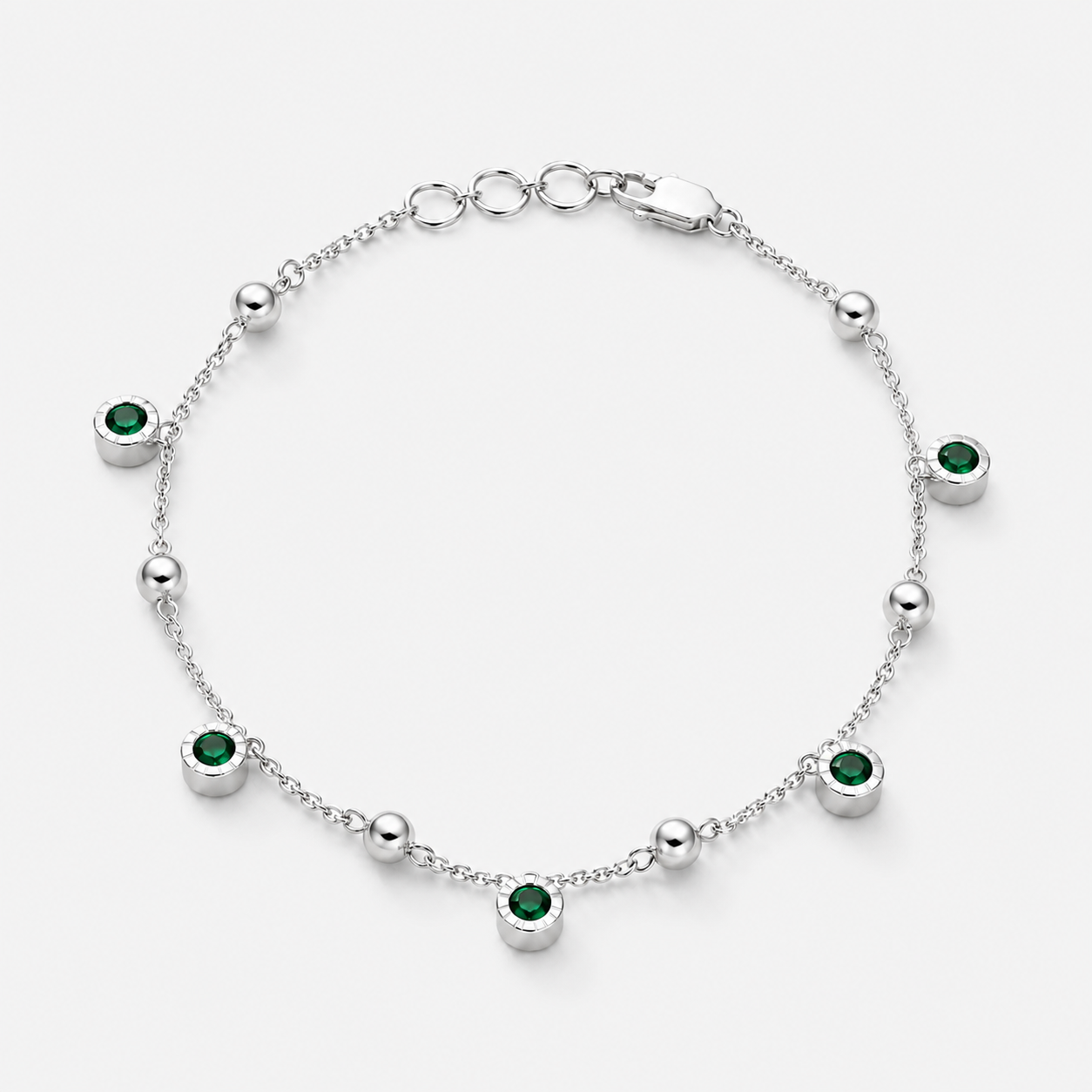 Emerald Charm Bracelet Emerald