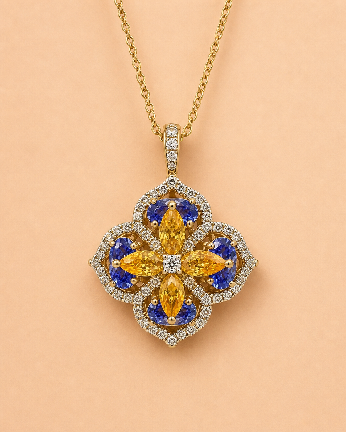 Golden Blossom Tanzanite Pendant Tanzanite