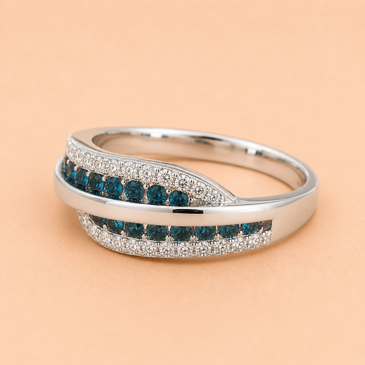 Tridant Tides Blue Diamond Ring blue diamond