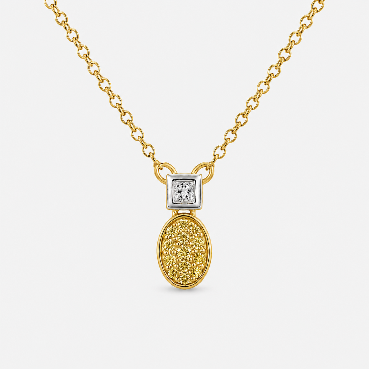 Rays of Sunshine Diamond Necklace Yellow Diamond