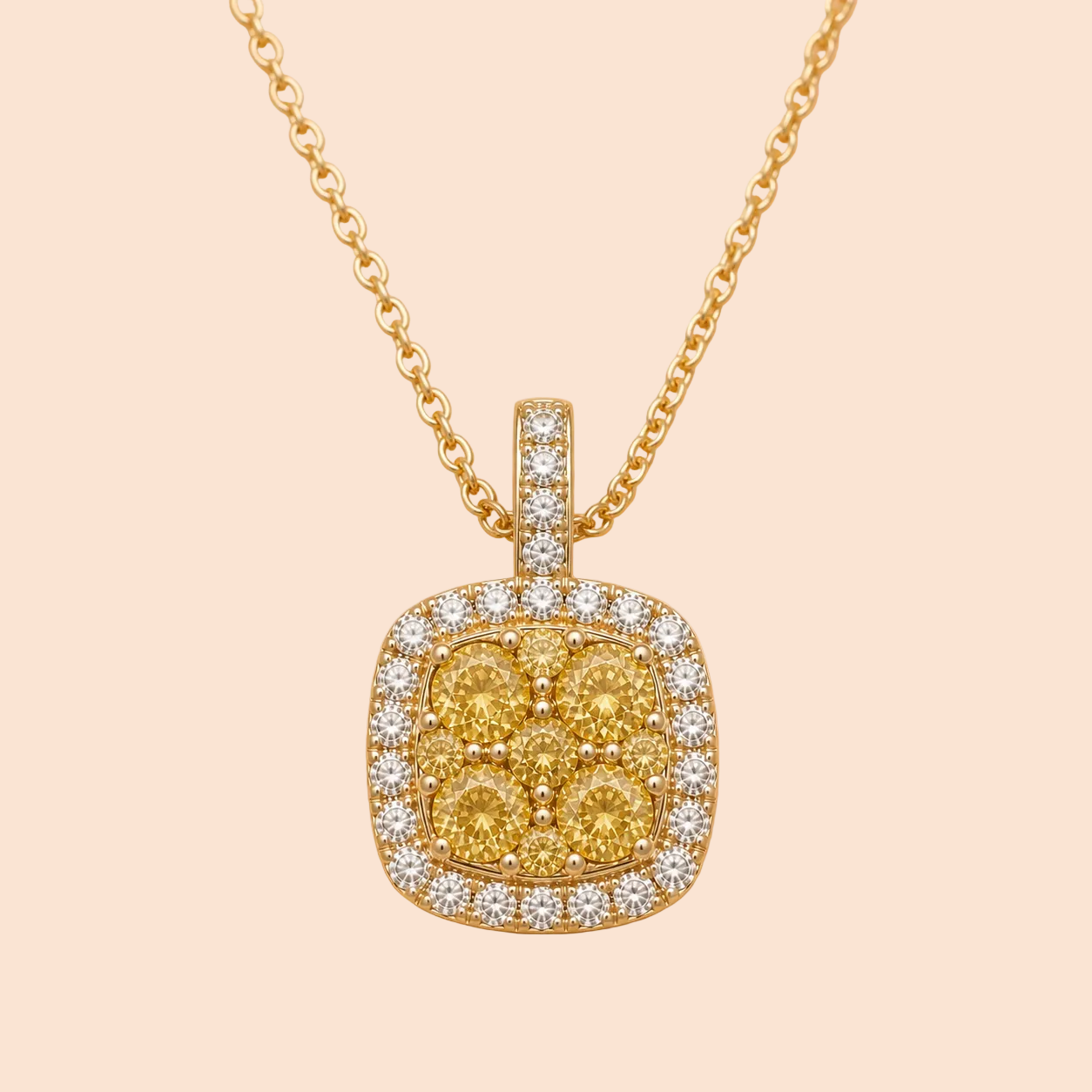 Yellow Diamond Mosaic Pendant Yellow Diamond