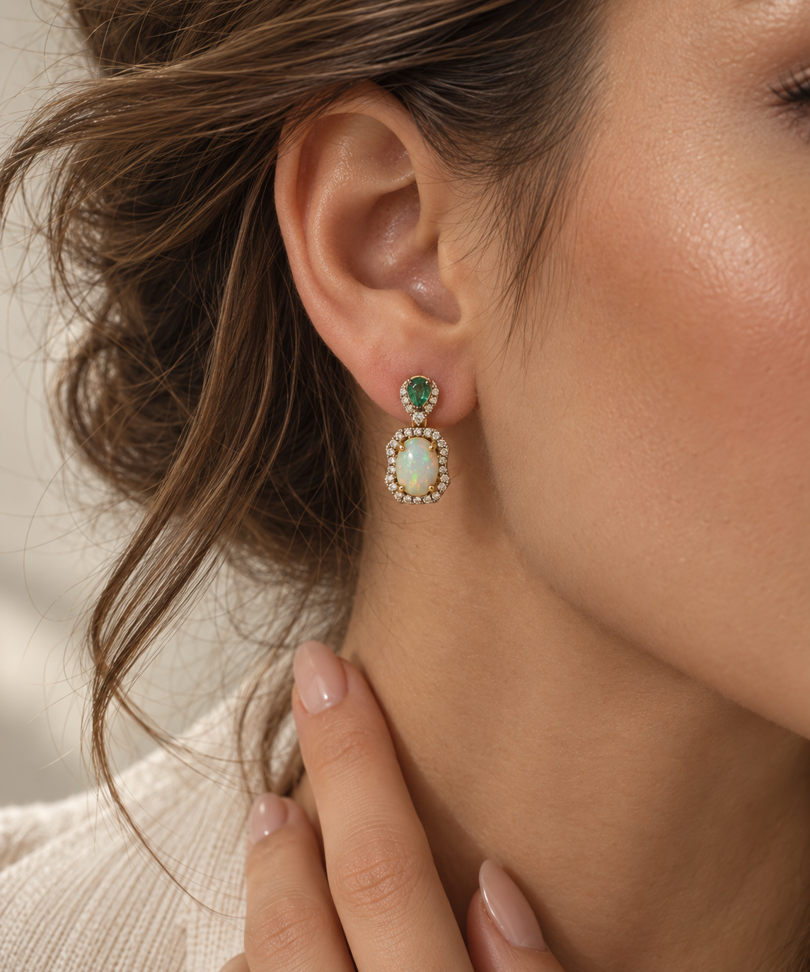 Borealis Opal & Emerald Droplets