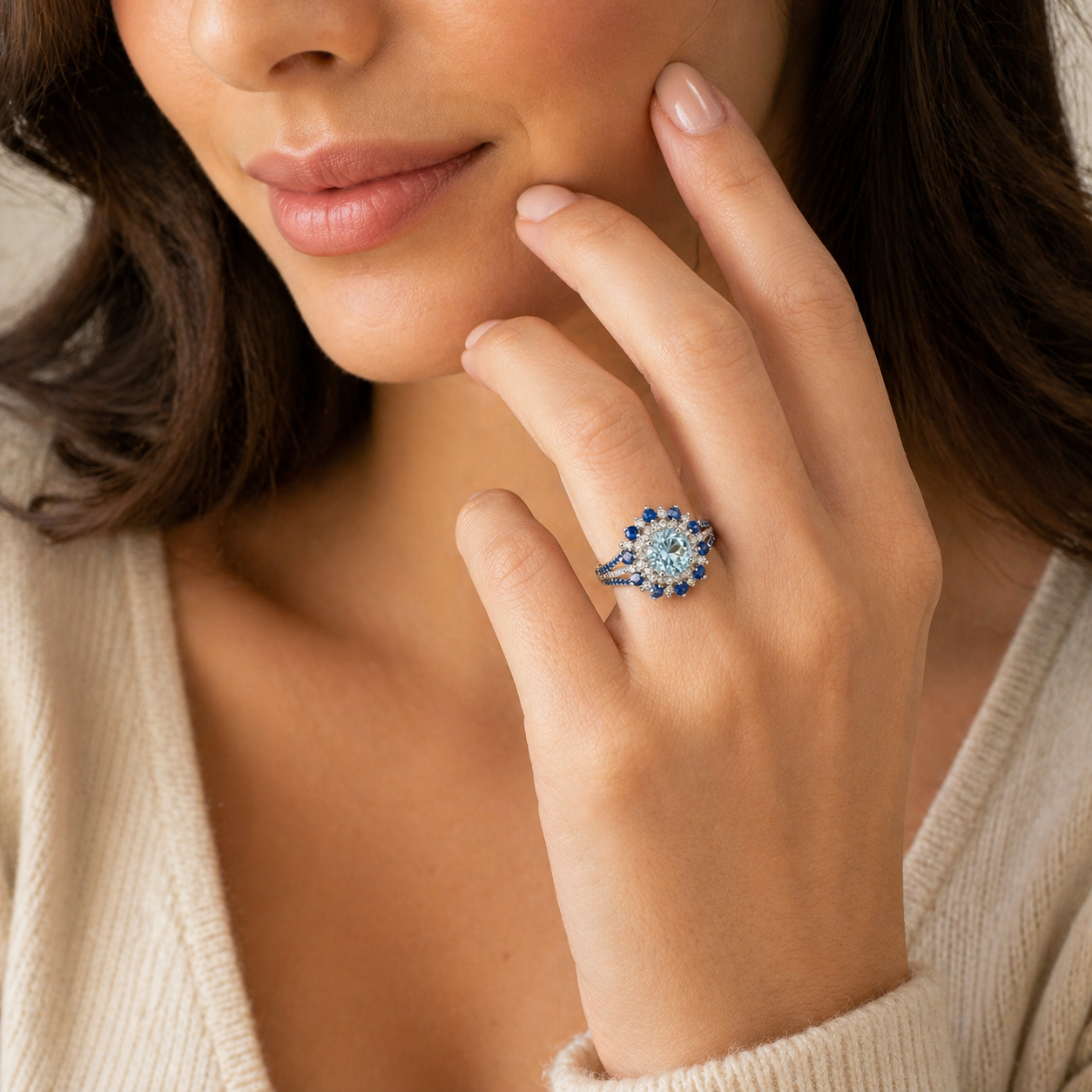 Shades of Blue Aquamarine Ring Aquamarine