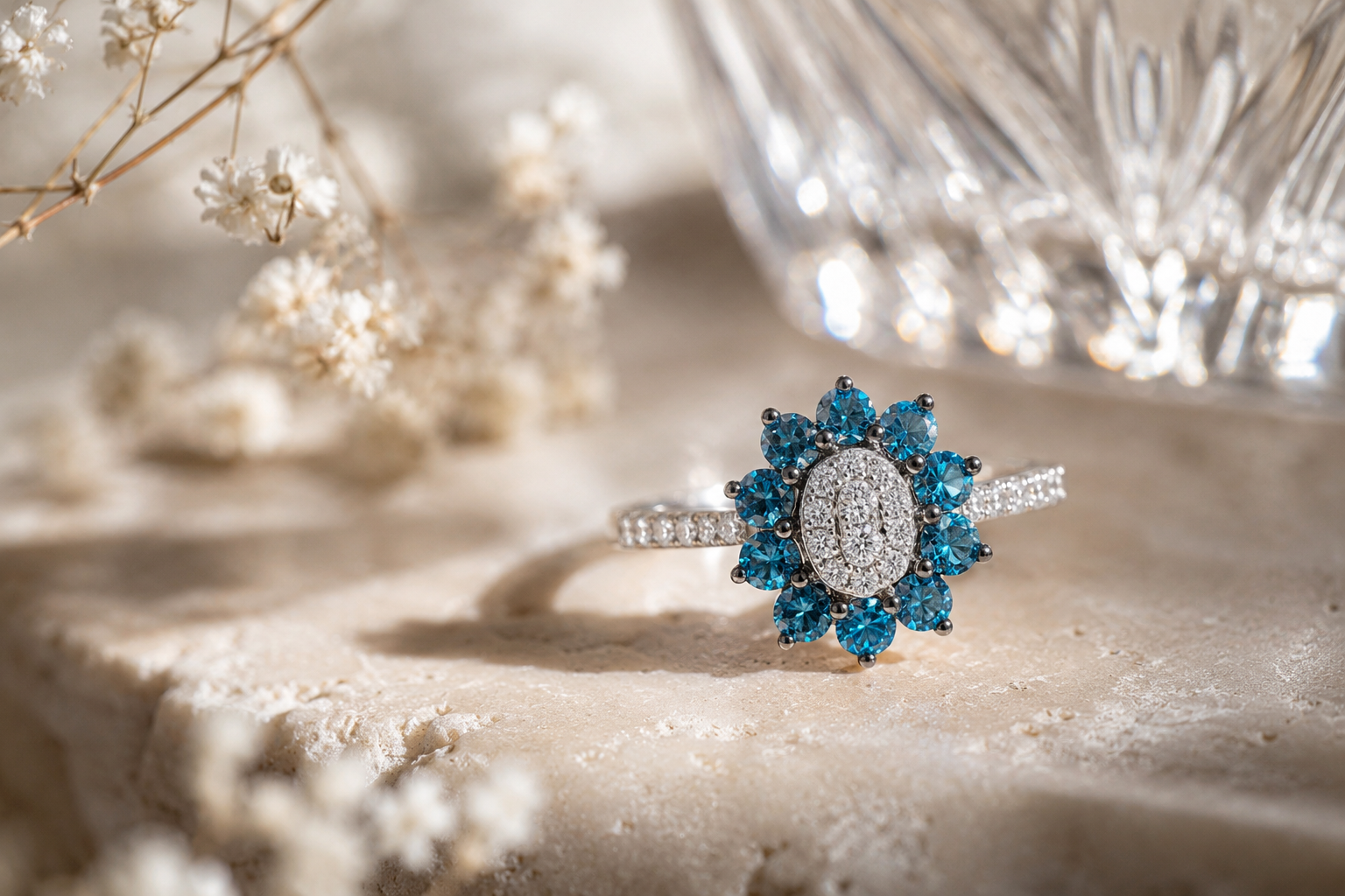 Blue Orchid Diamond Ring blue diamond