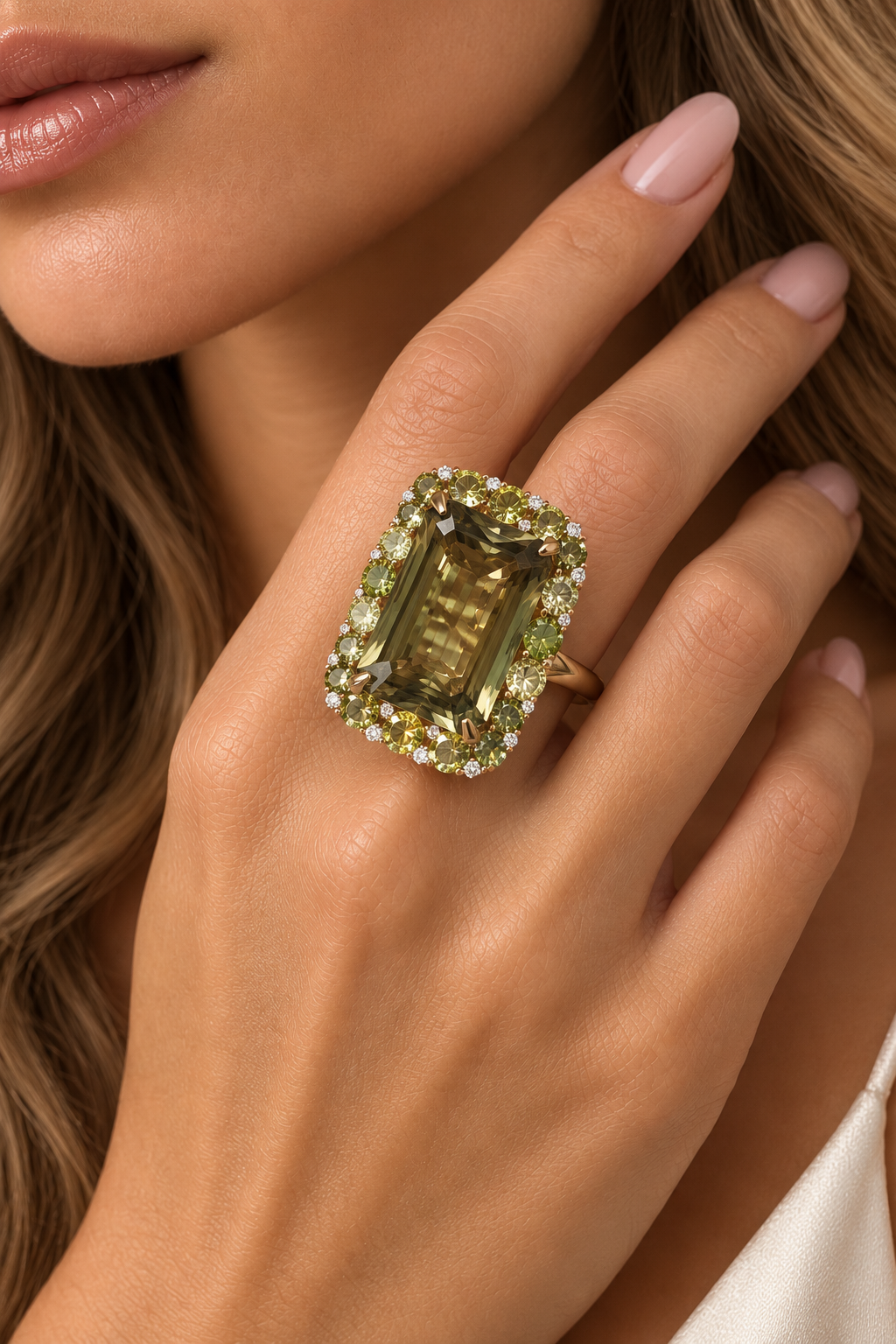 Certified Green Garden Csarite Ring